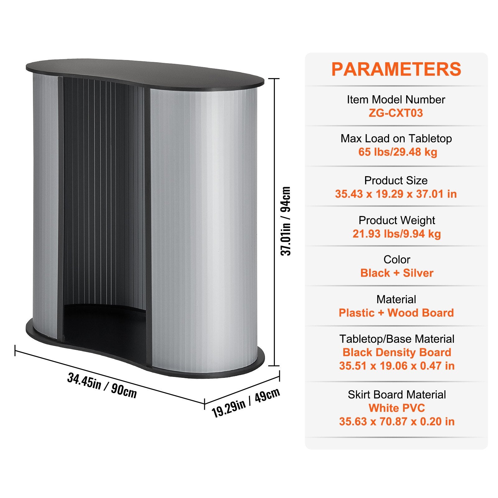 Portable Tradeshow Podium Table Foldable Exhibition Counter with Storage