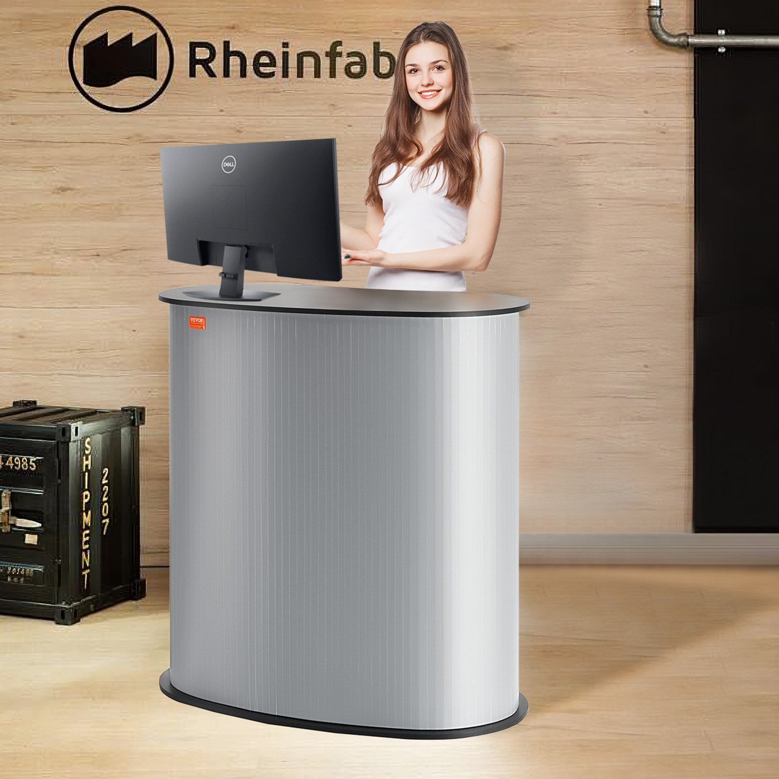 Portable Tradeshow Podium Table Foldable Exhibition Counter with Storage