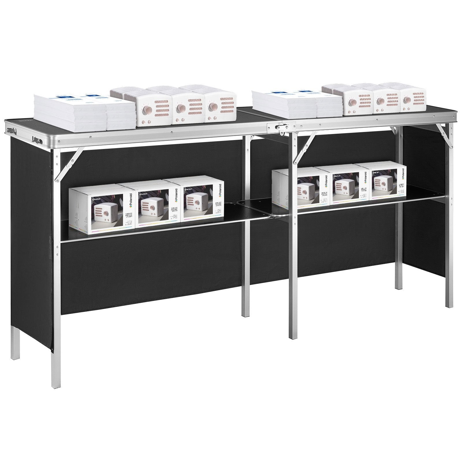Extra Long Folding Portable Bar Table - Tradeshow Podium Table for Indoor