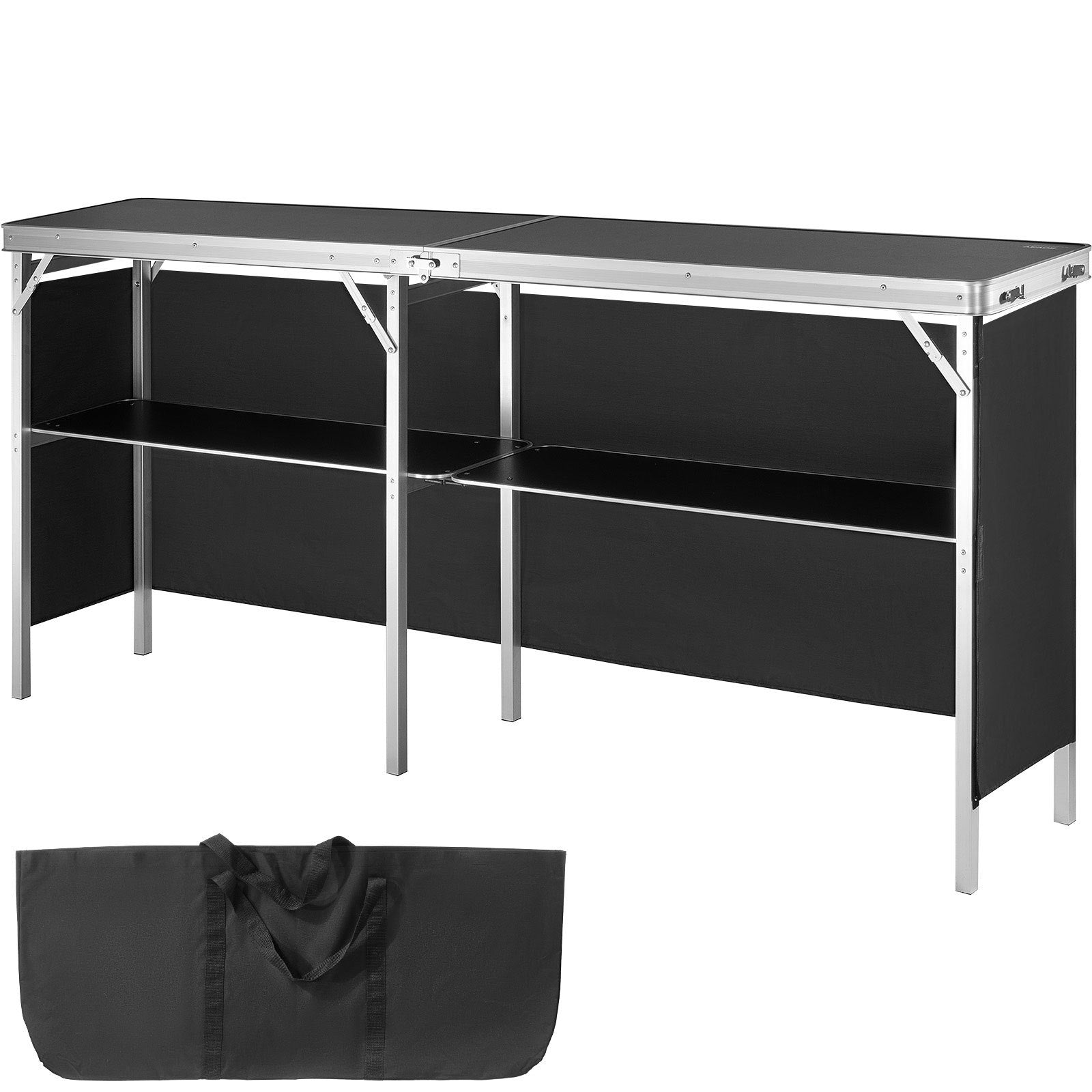 Extra Long Folding Portable Bar Table - Tradeshow Podium Table for Indoor