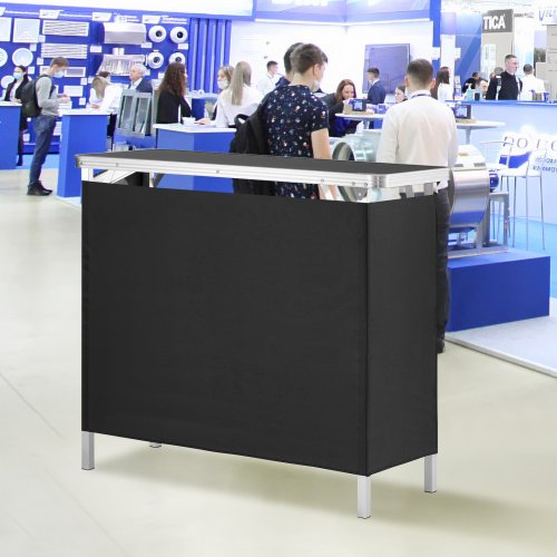 VEVOR Folding Portable Bar Table 38.39x15.16x34.25 in with Carrying Case Skirt