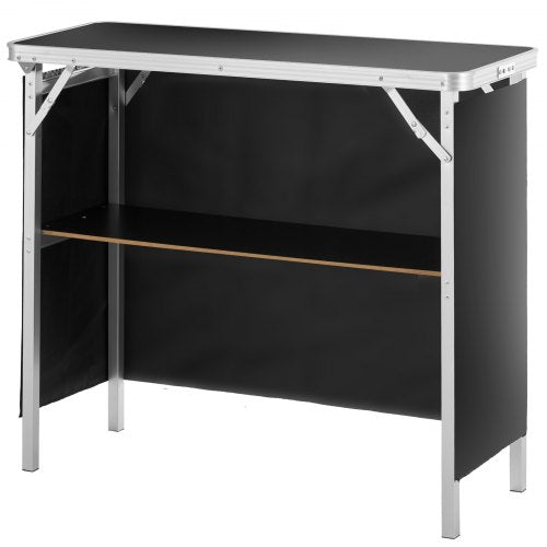 VEVOR Folding Portable Bar Table 38.39x15.16x34.25 in with Carrying Case Skirt