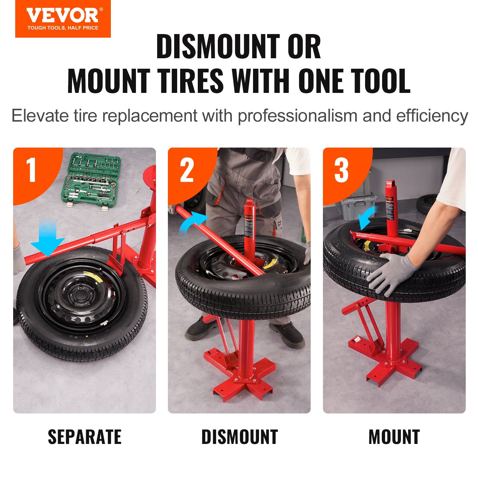 Manual Tire Changer Portable Hand Bead Breaker for 203-406mm Tires Truck