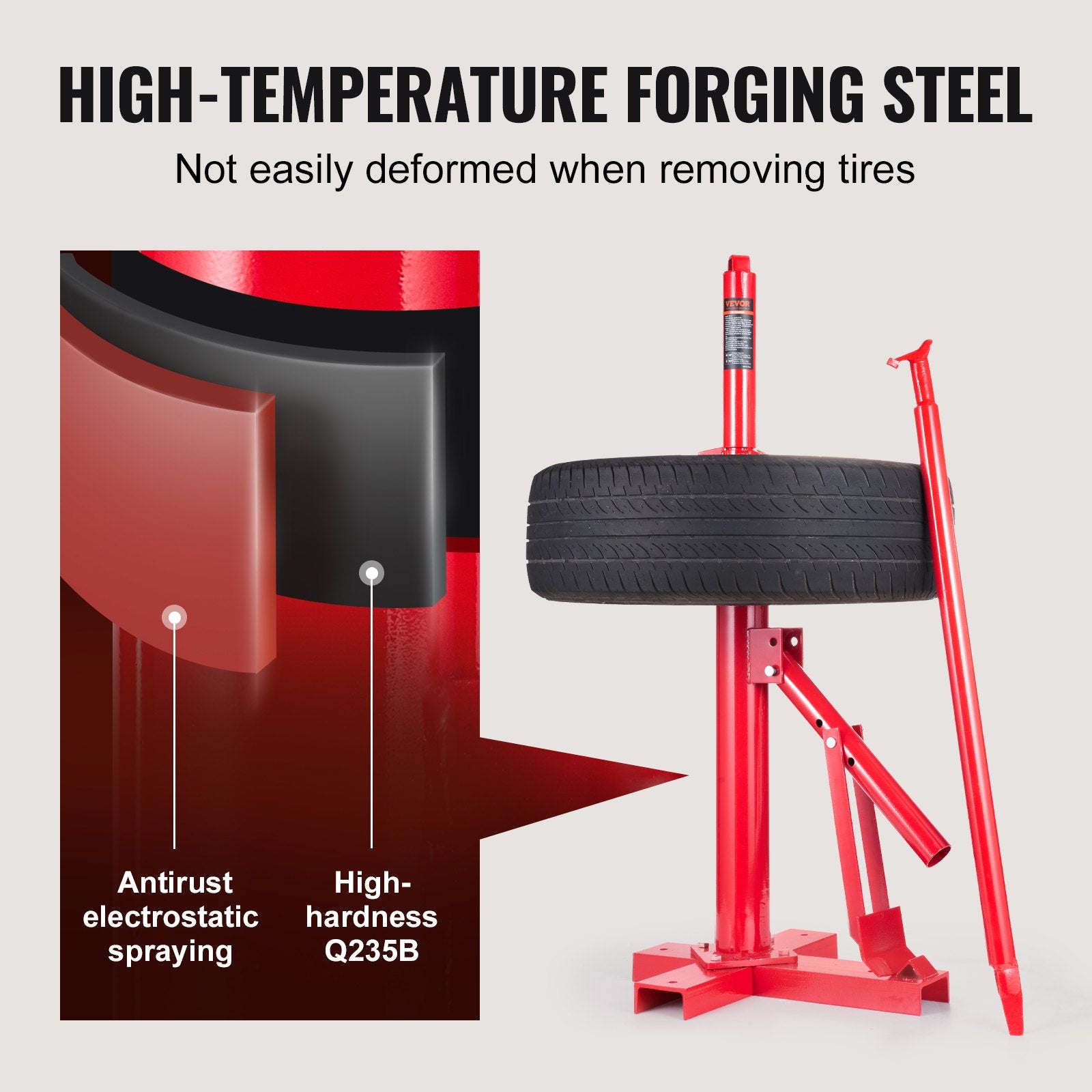 Manual Tire Changer Portable Hand Bead Breaker for 203-406mm Tires Truck