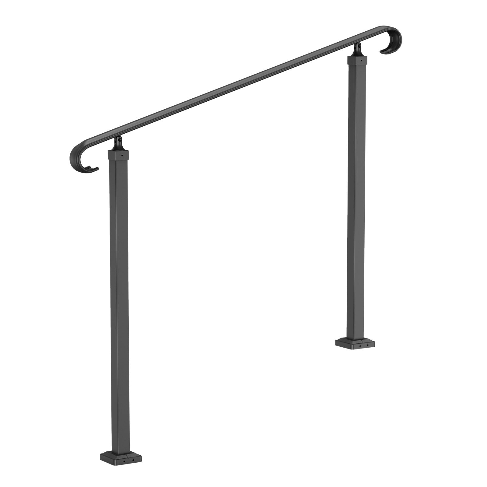 Wrought Iron Handrail Stair Railing Adjustable Fit 2 Steps