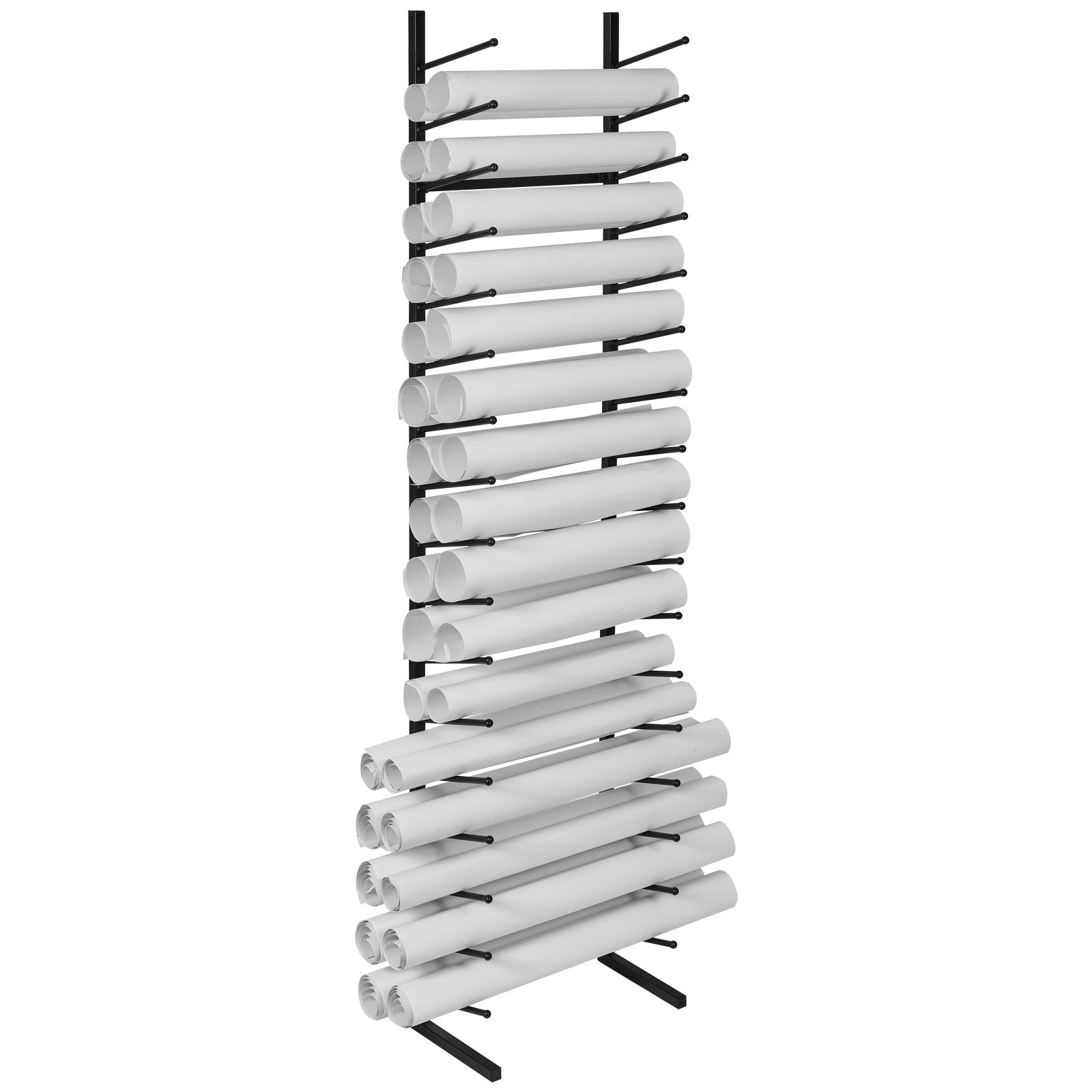 Blueprint Storage Rack 16-Tier Hanging Poster Holder 2 Rolls per Tier Vertical