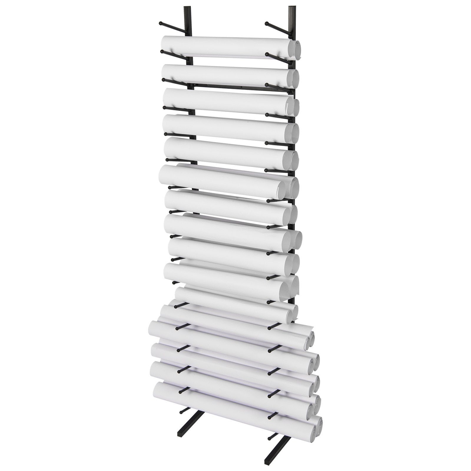 Blueprint Storage Rack 16-Tier Hanging Poster Holder 2 Rolls per Tier Vertical