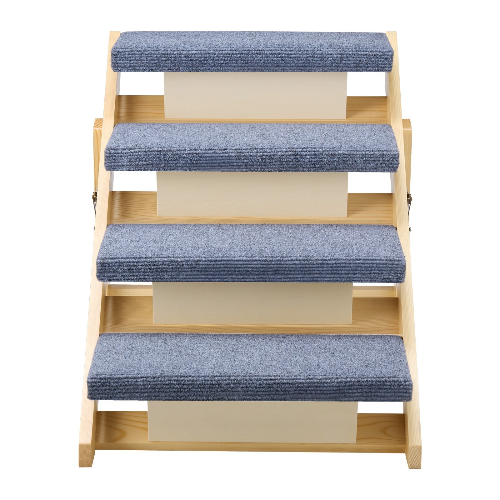 Wood Pet Stairs 4-Step for Beds Sofa Cars 68kg Load Stable Sturdy for Dogs Cats