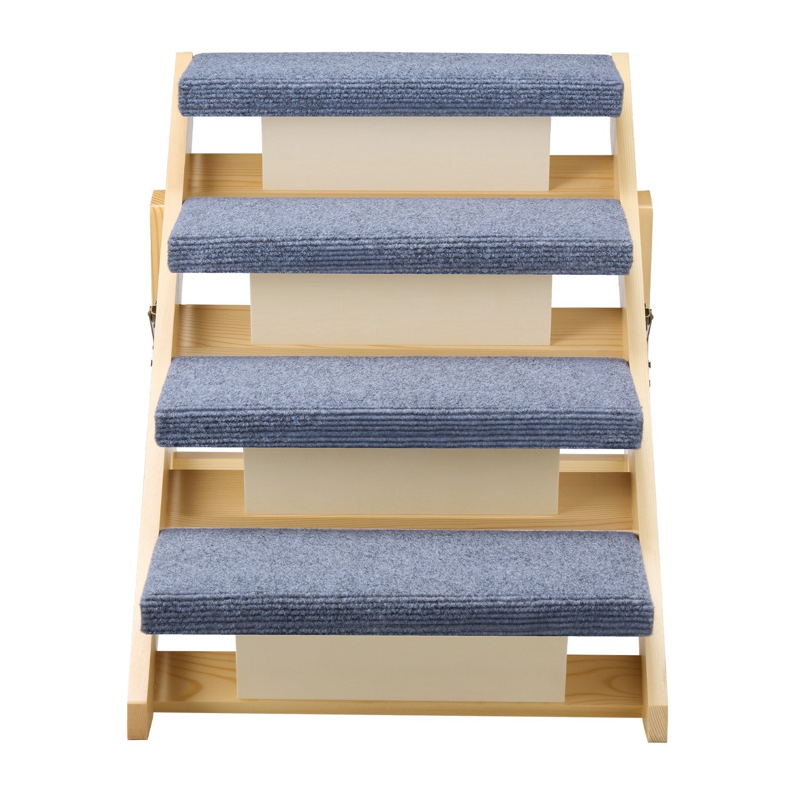 Wood Pet Stairs 4-Step for Beds Sofa Cars 68kg Load Stable Sturdy for Dogs Cats