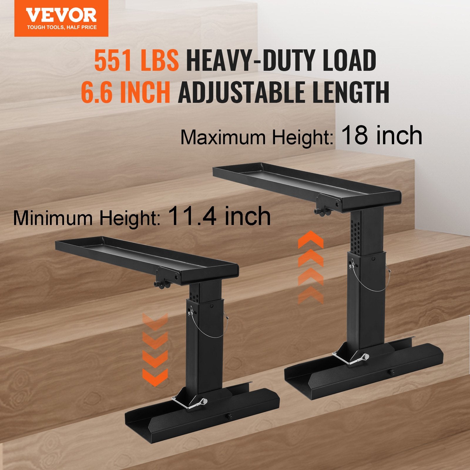 Ladder Leveler 29.8x11.4-18 Inch Steel Folding Stair Stabilizer Uneven Ground