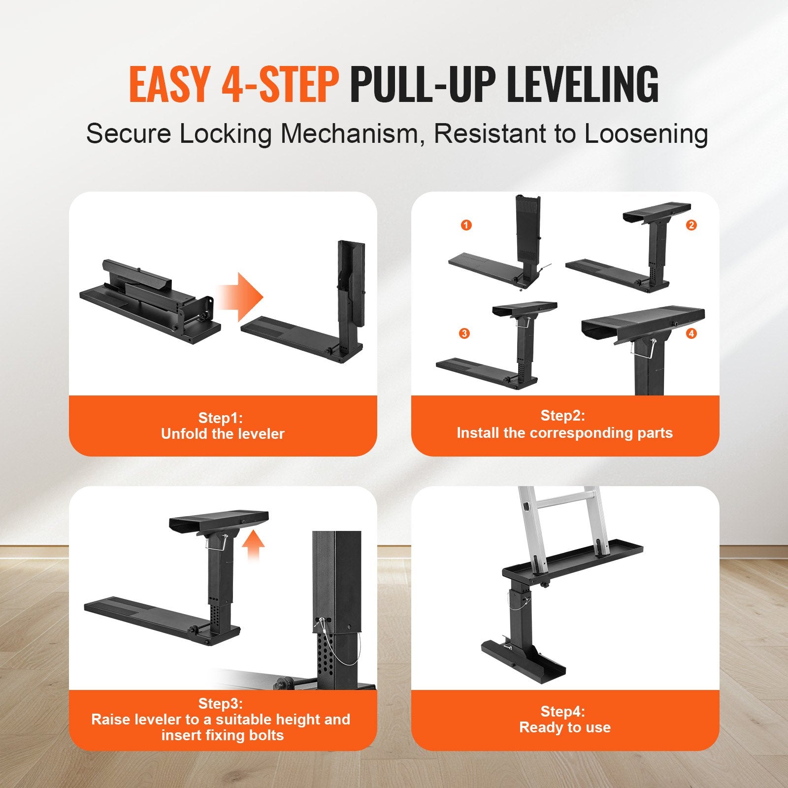 Ladder Leveler 29.8x11.4-18 Inch Steel Folding Stair Stabilizer Uneven Ground