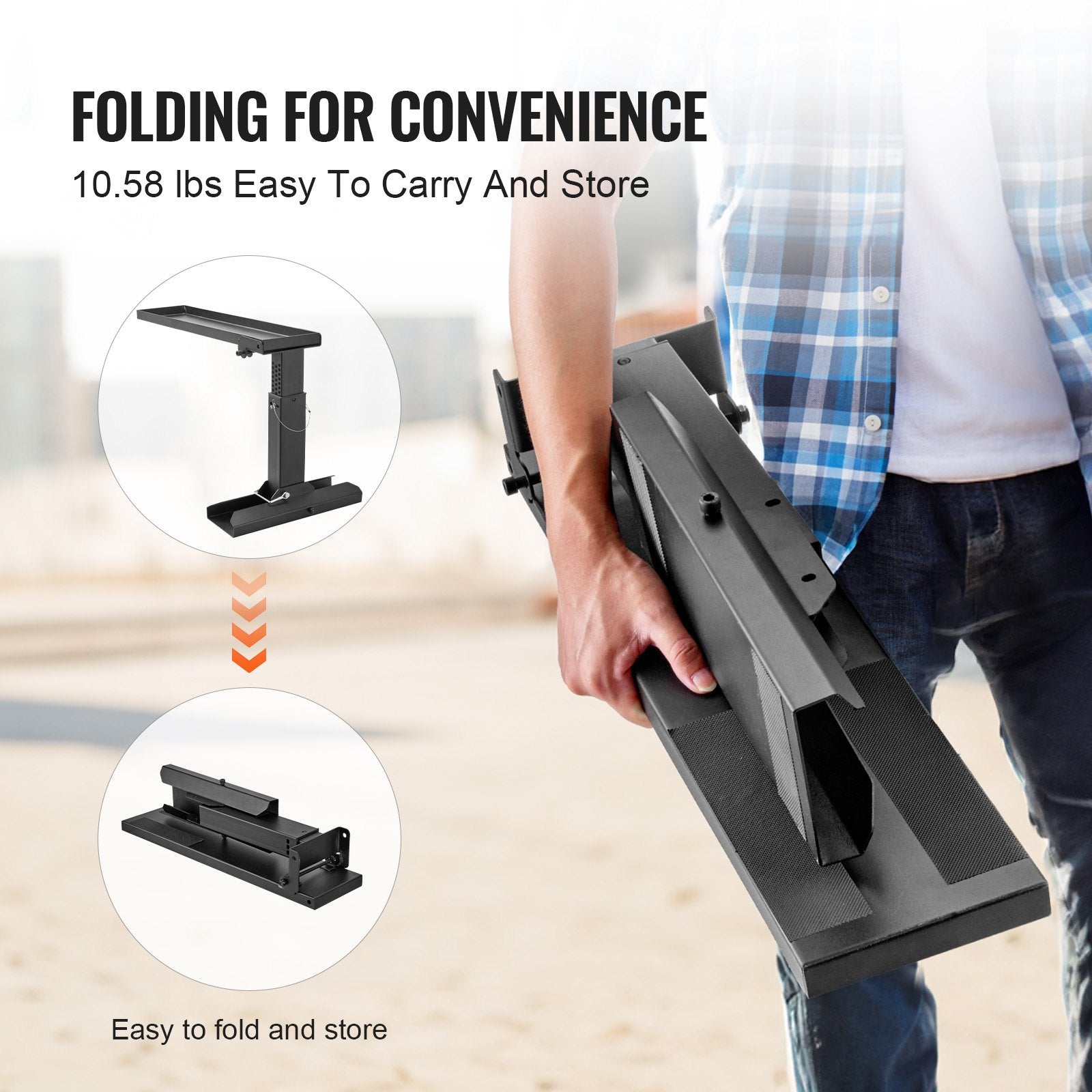 Ladder Leveler 29.8x11.4-18 Inch Steel Folding Stair Stabilizer Uneven Ground