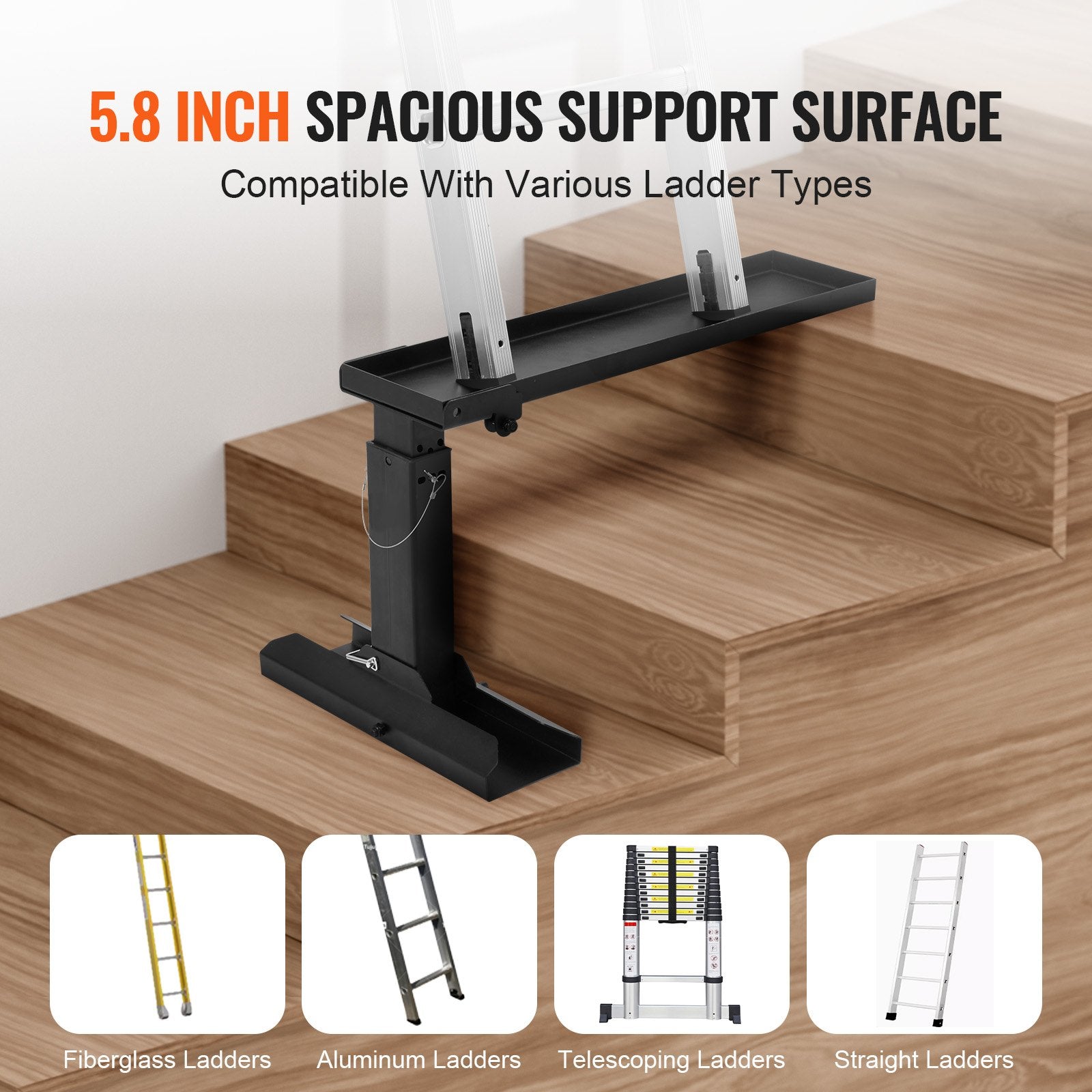 Ladder Leveler 29.8x11.4-18 Inch Steel Folding Stair Stabilizer Uneven Ground