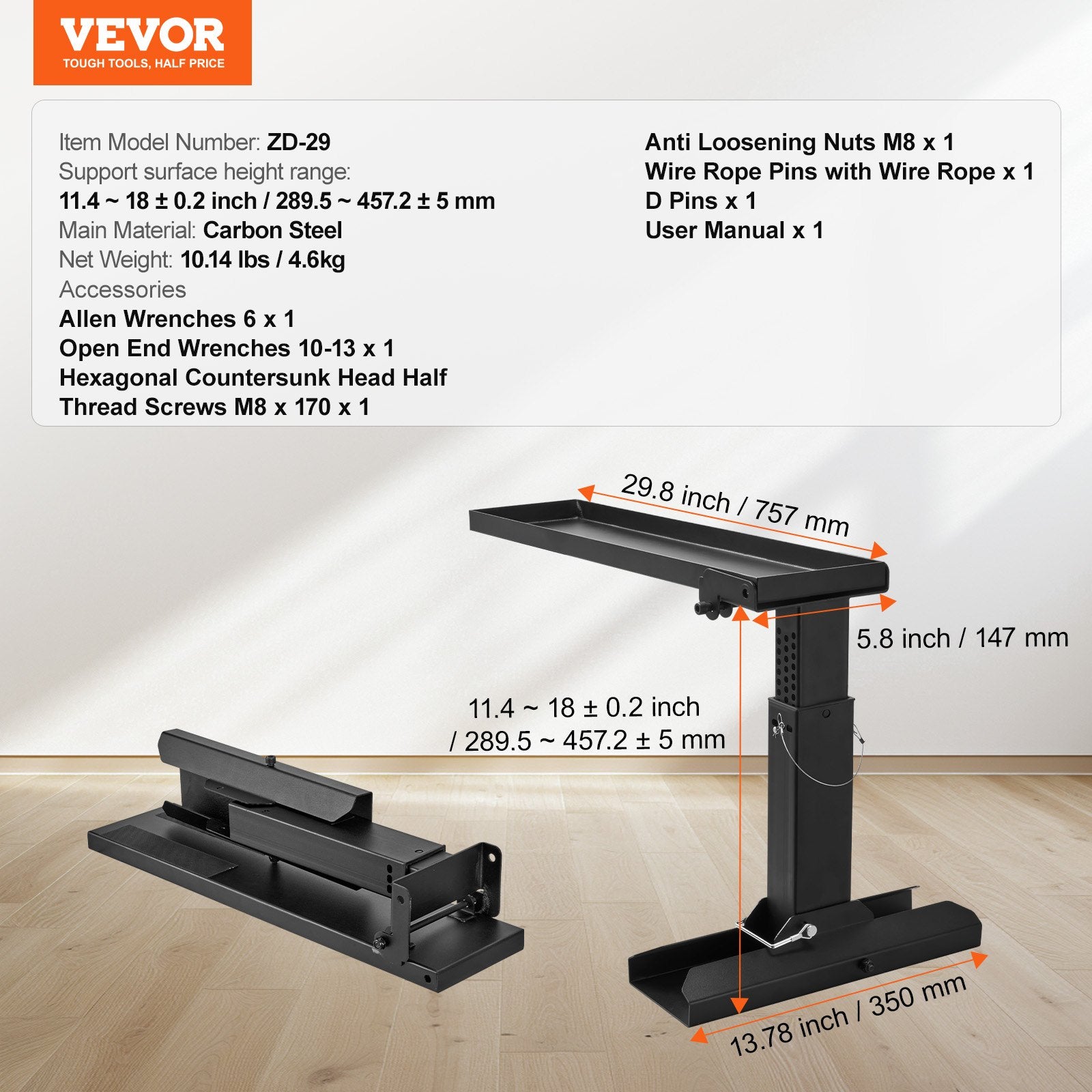 Ladder Leveler 29.8x11.4-18 Inch Steel Folding Stair Stabilizer Uneven Ground