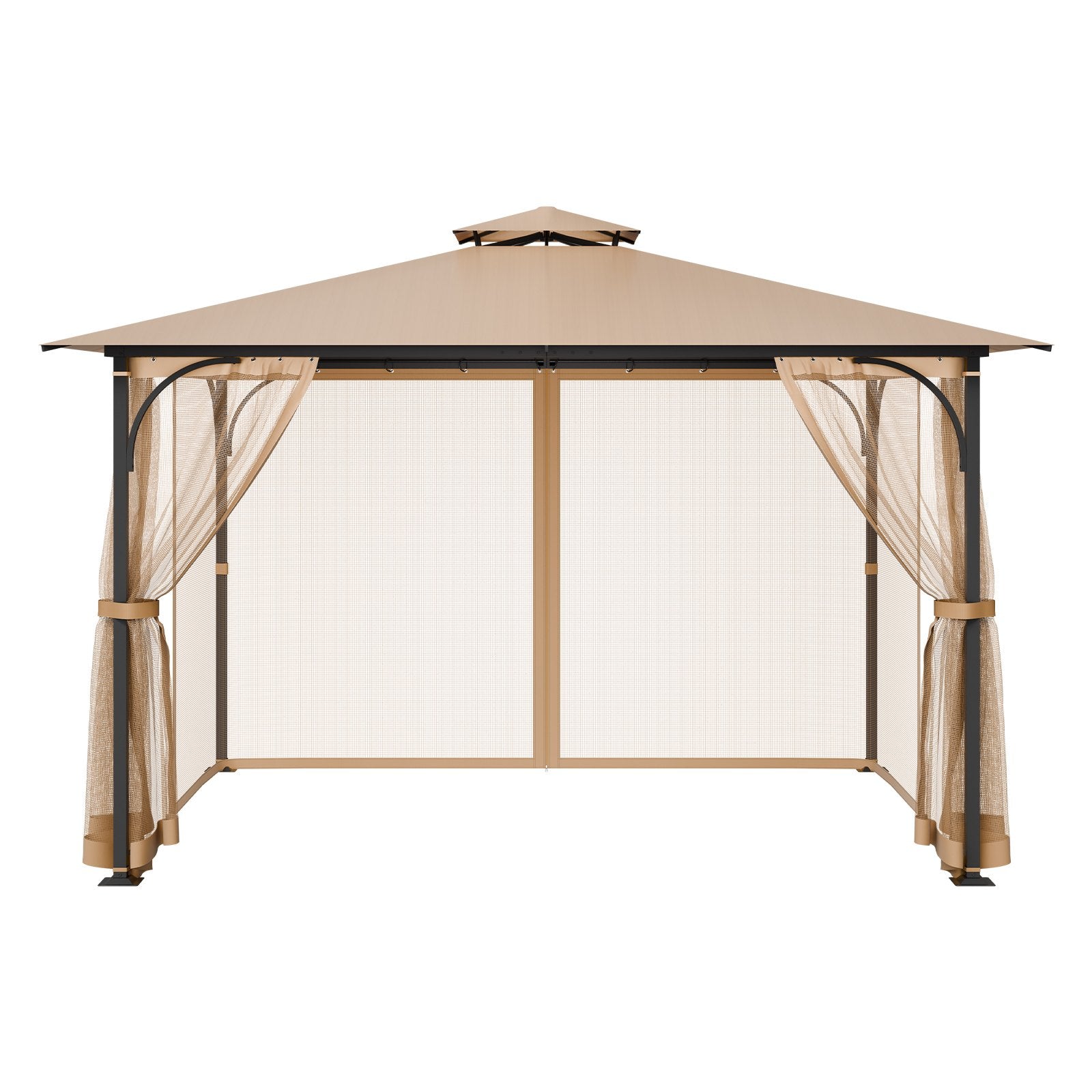Gazebo Netting Replacement 10x12x7.3FT Outdoor 4-Panel Mesh Curtain Zipper