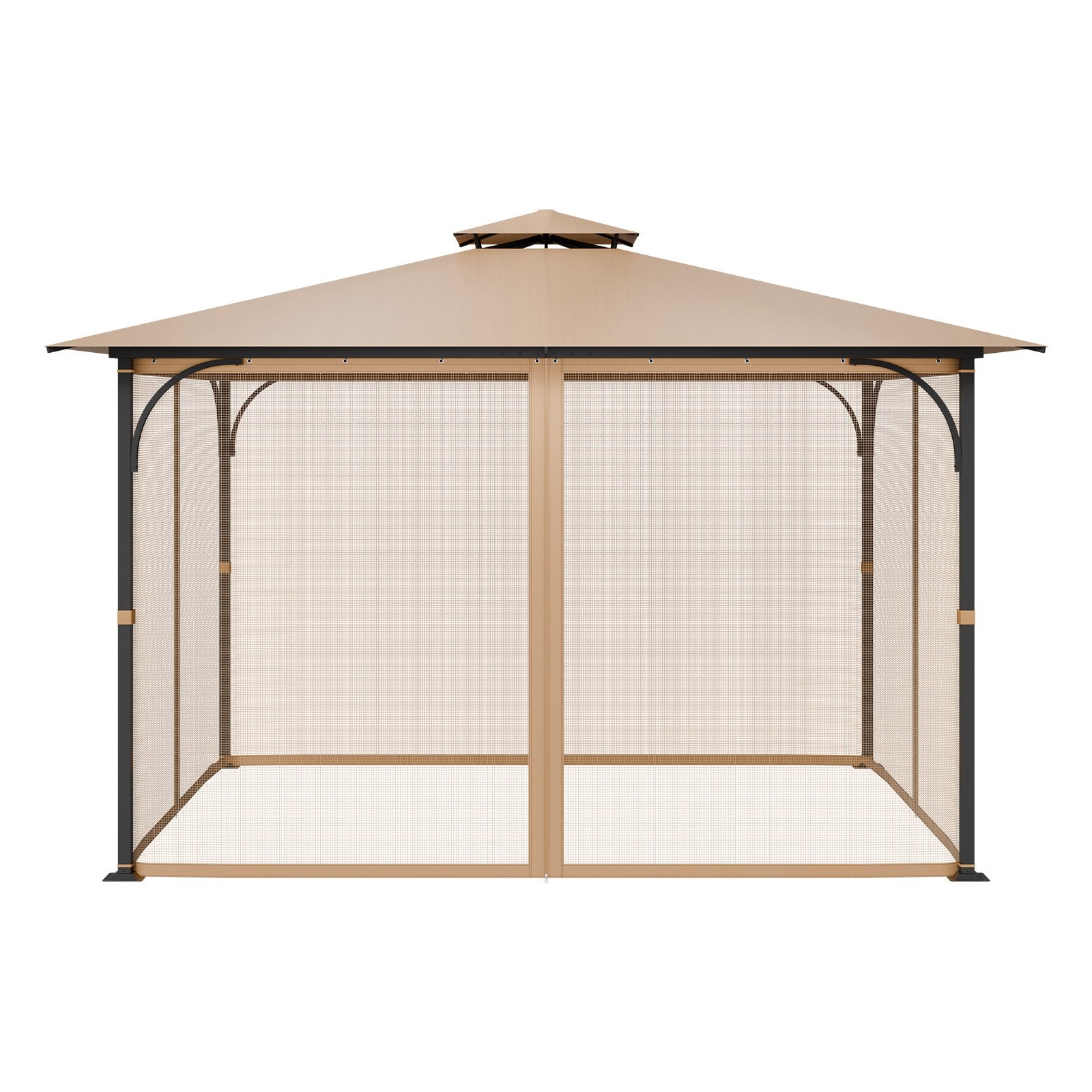 Gazebo Netting Replacement 10x12x7.3FT Outdoor 4-Panel Mesh Curtain Zipper