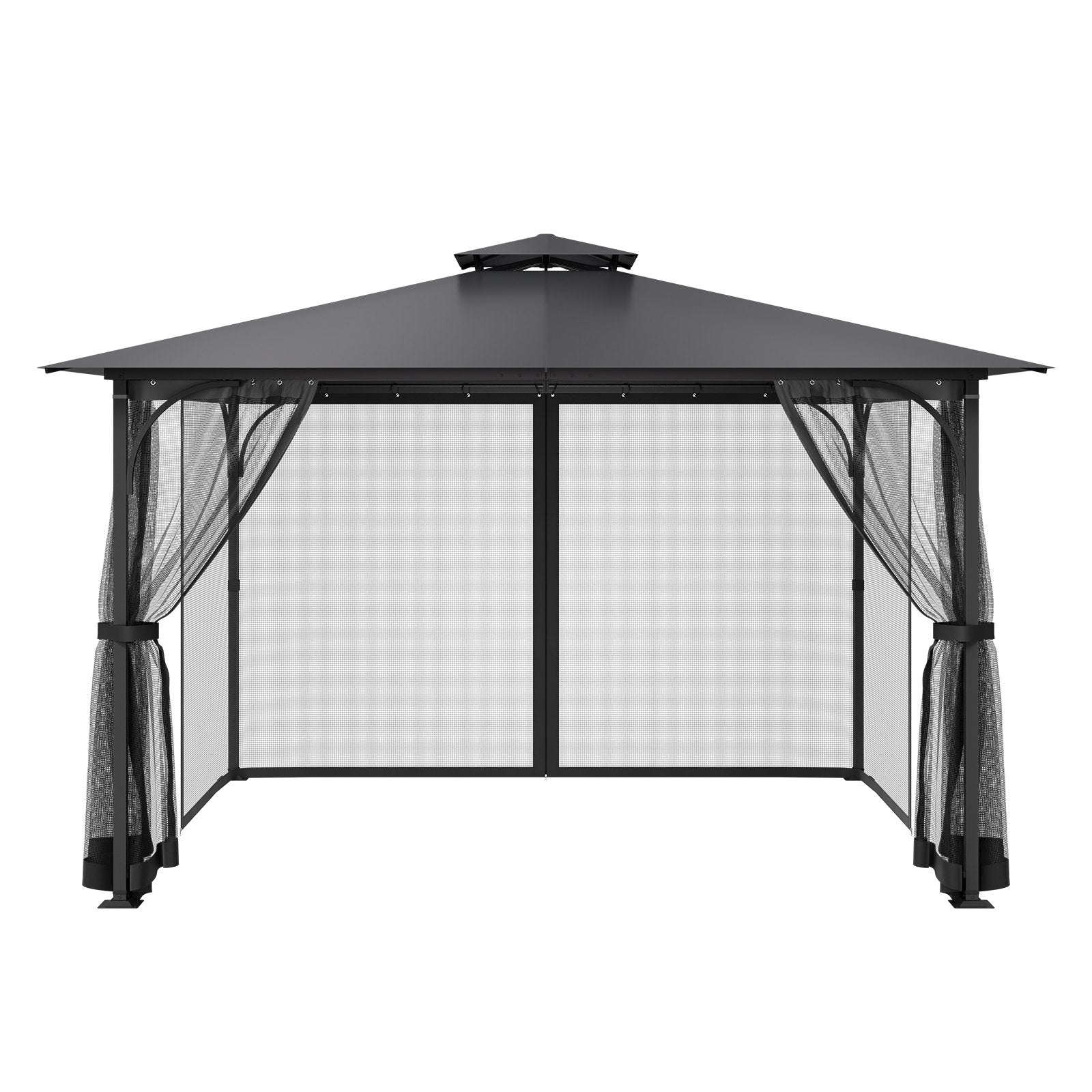 Gazebo Netting Replacement 12x12x7.5FT Outdoor 4-Panel Mesh Curtain Zipper