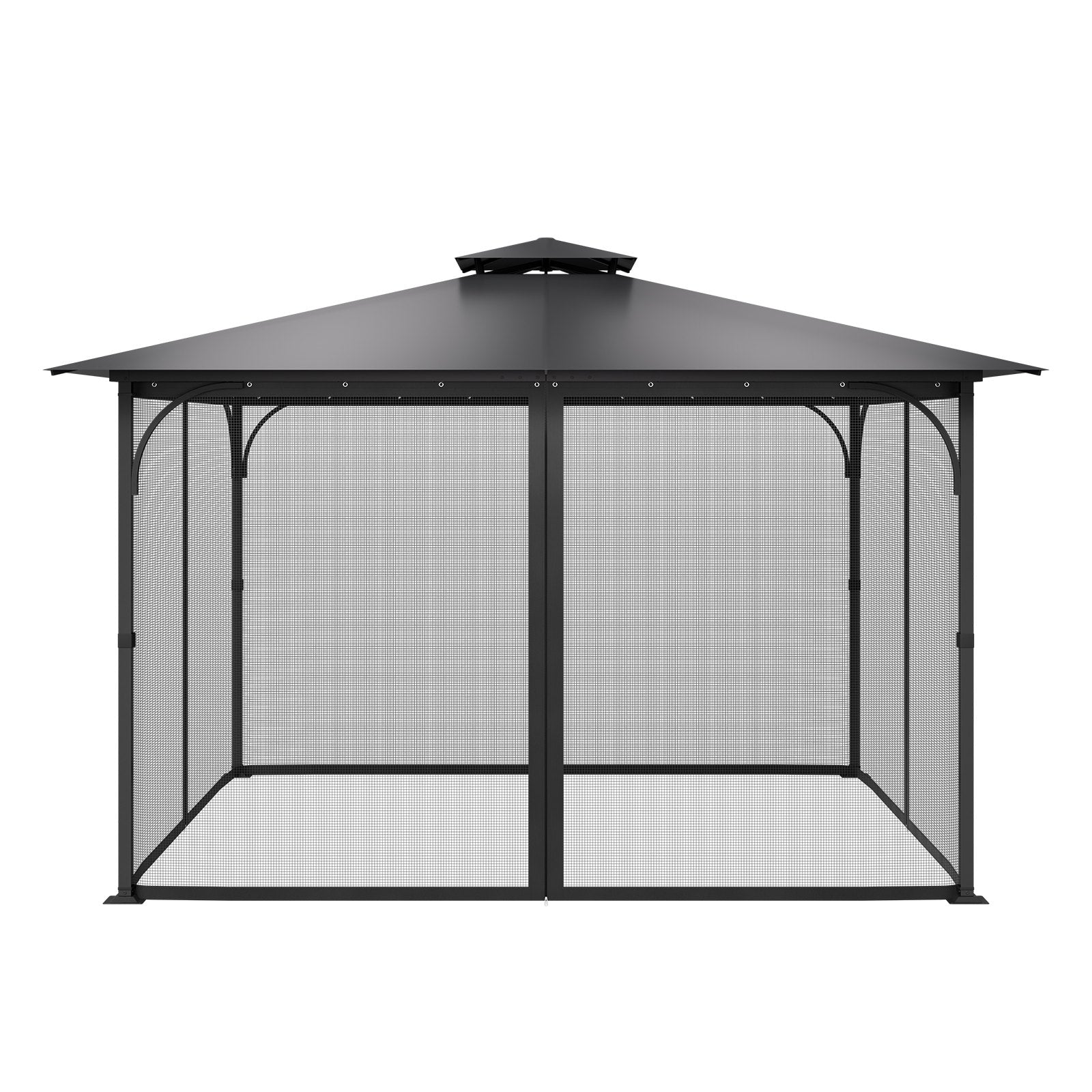 Gazebo Netting Replacement 12x12x7.5FT Outdoor 4-Panel Mesh Curtain Zipper