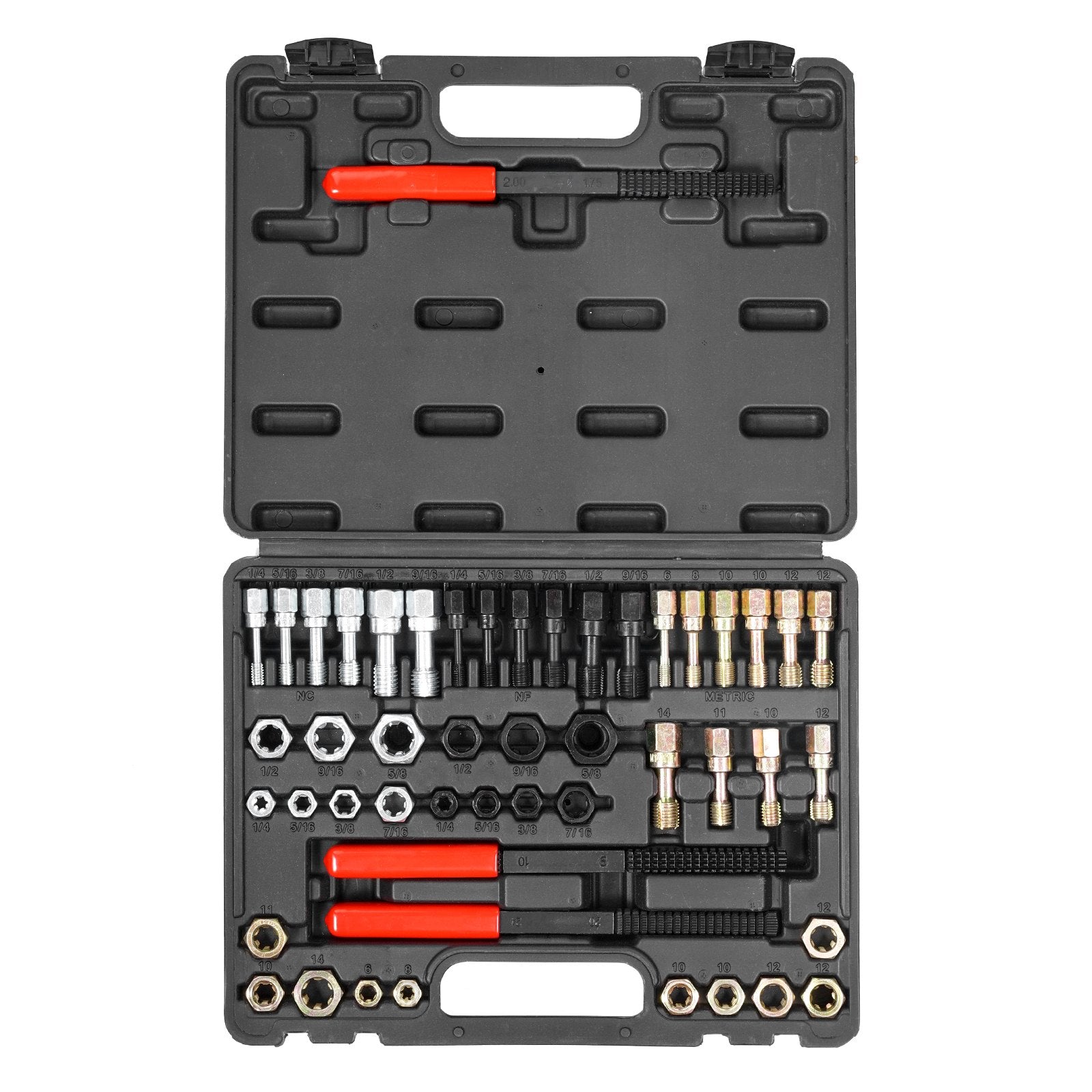 Thread Chaser Set 49-Piece UNC UNF Metric 22 Taps 24 Dies 3 Thread Files Case