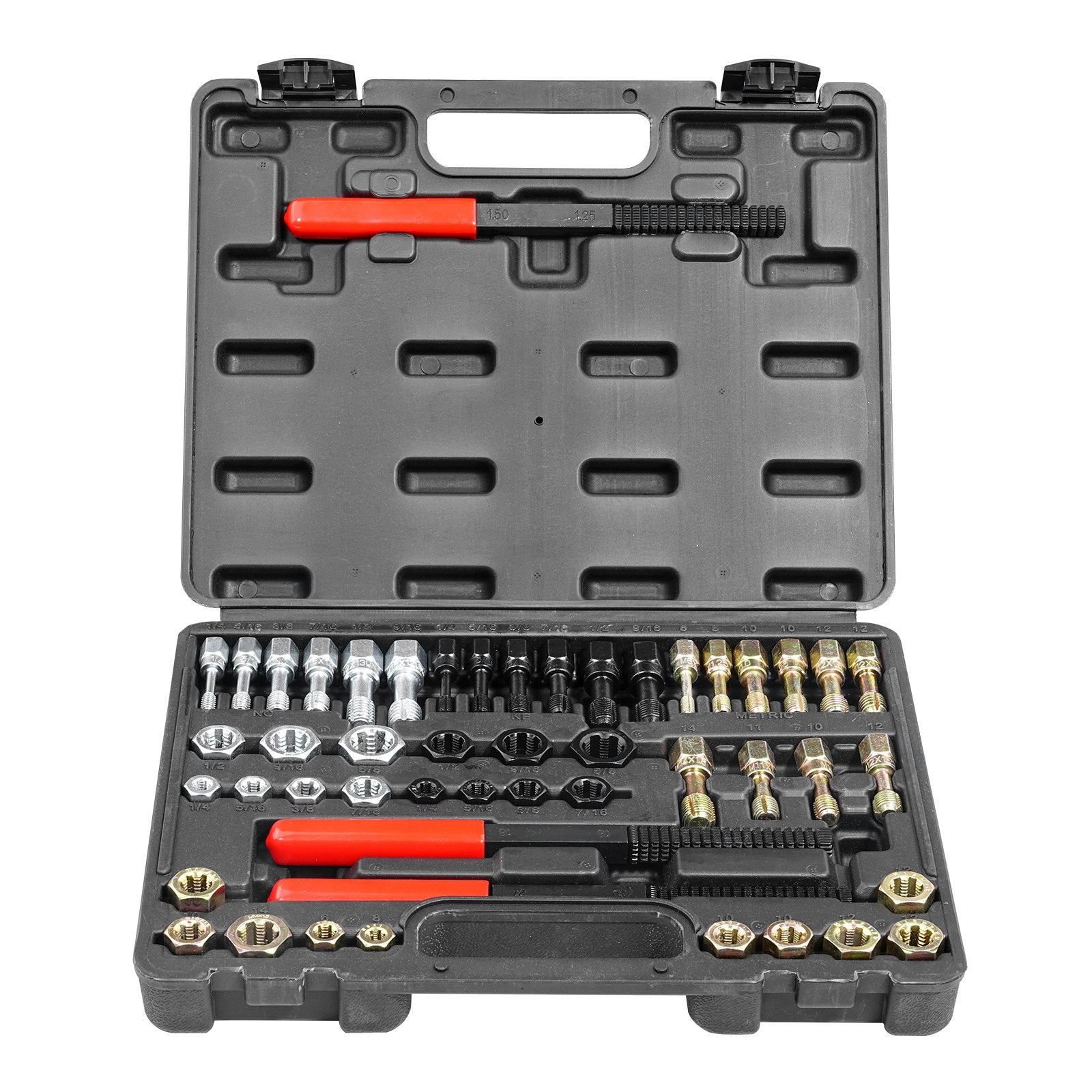 Thread Chaser Set 49-Piece UNC UNF Metric 22 Taps 24 Dies 3 Thread Files Case