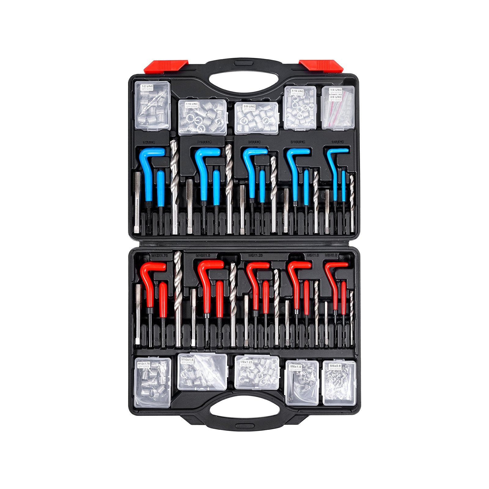Helicoil Thread Repair Kit, 338-Piece SAE & Metric with Drill Bits, Insert, Taps