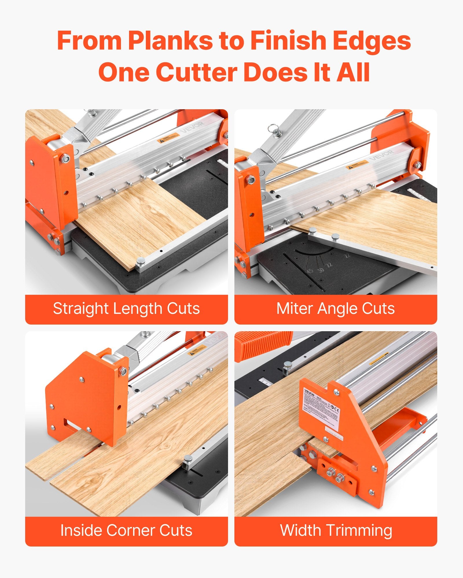 304.8mm Vinyl Floor Cutter 16mm Laminate with Aluminum Lever Telescoping Support
