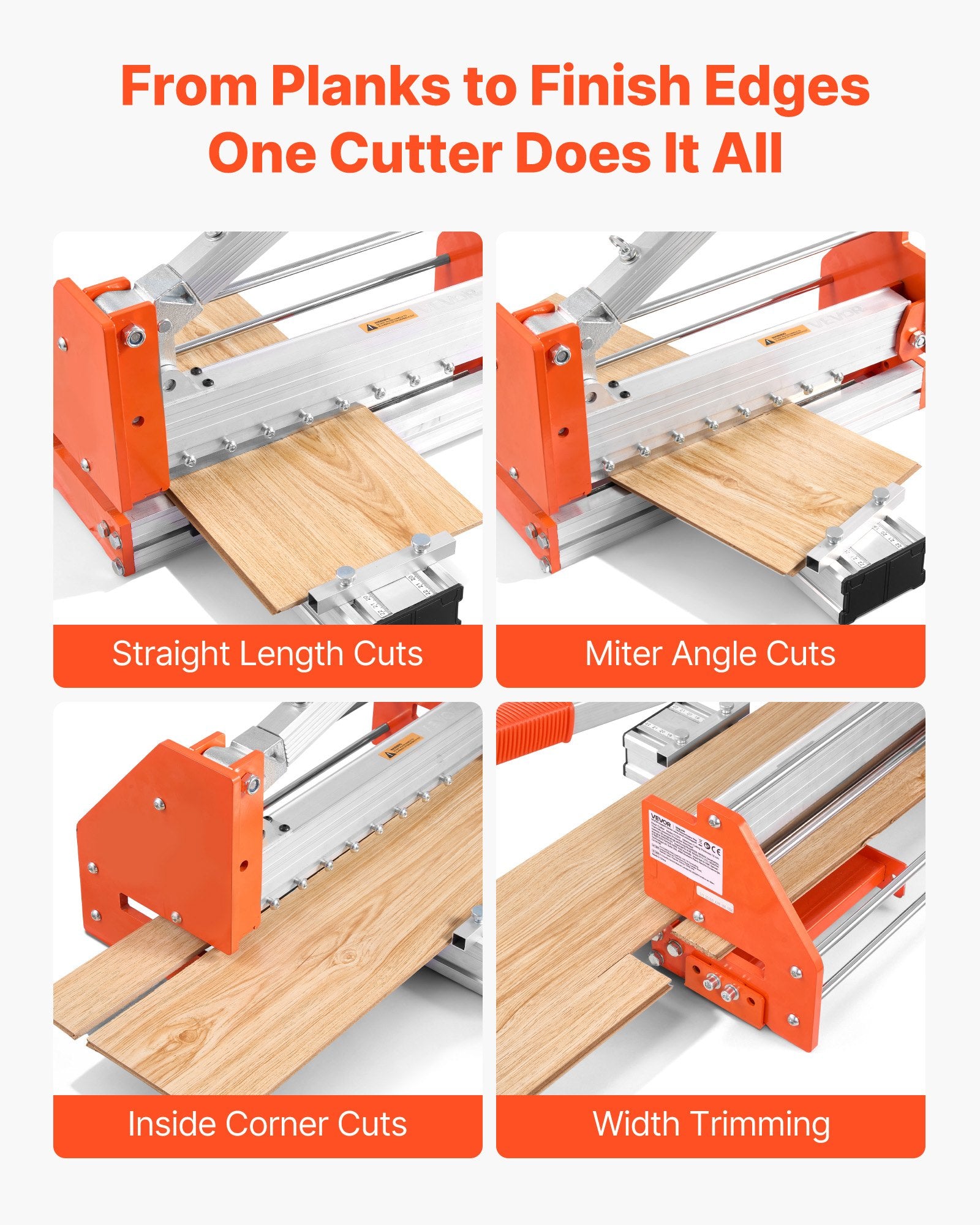 304.8mm Vinyl Floor Cutter 12mm Laminate with Aluminum Lever Telescoping Support