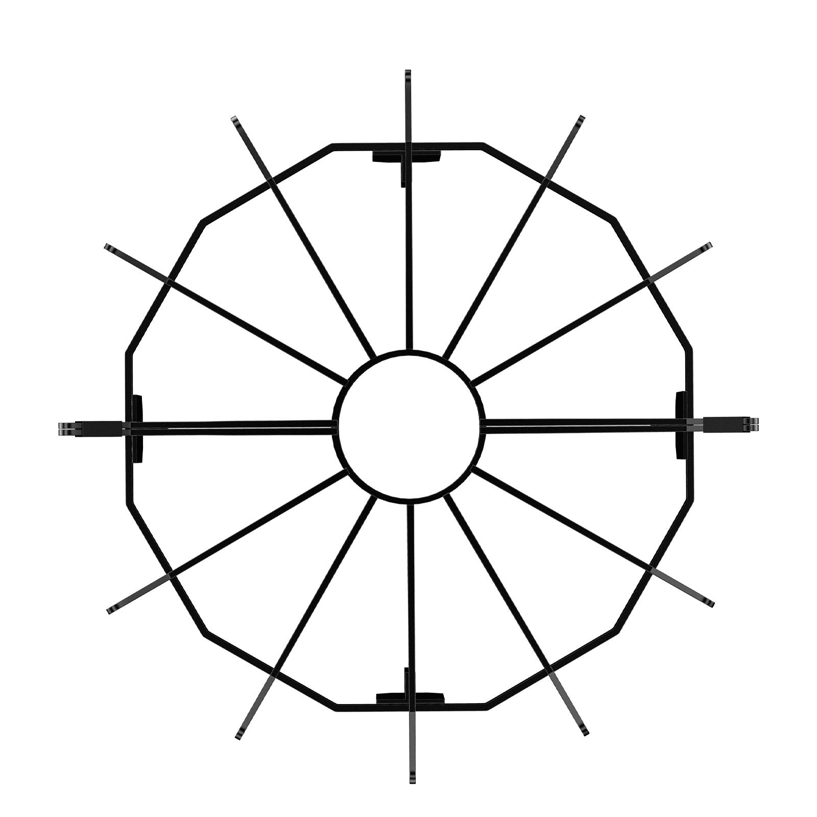 Log Grate 27" Heavy Duty Wheel Fire Grate 6 Legs Powder-Coated Steel Stove Pit