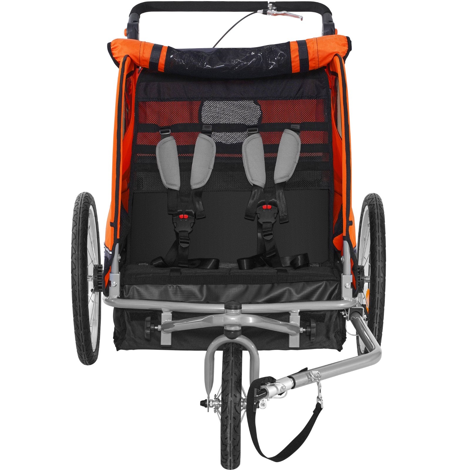 Bike Trailer for Kids, Double Seat, 45kg, 2-in-1 Stroller Carrier, Foldable