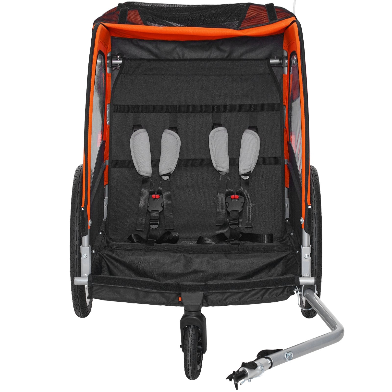 2-in-1 Kids Bike Trailer Stroller Double Seat 45 kg