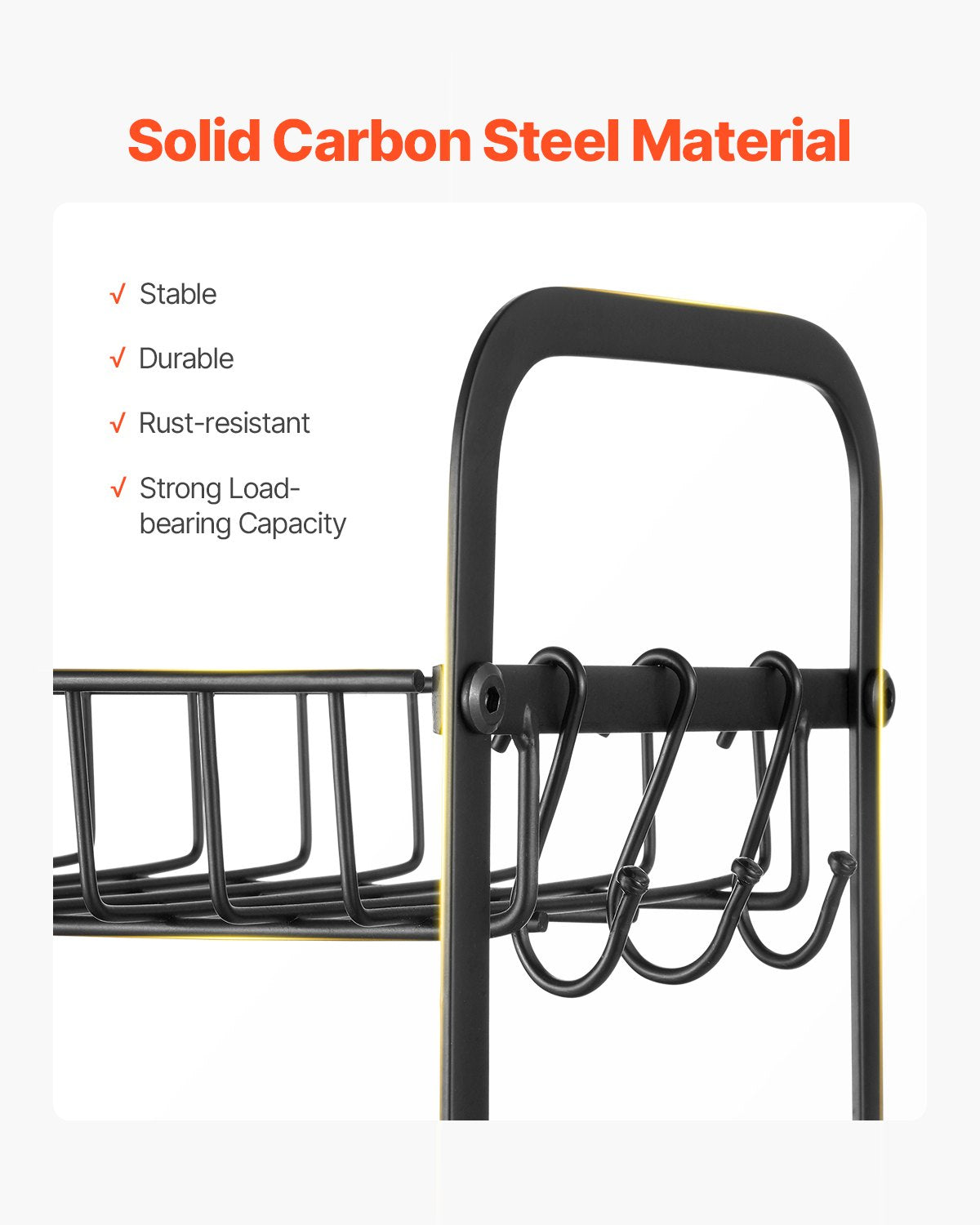 Coffee Bar Organizer 2 Tier Countertop Mug Holder 2 Shelves 12 Hooks