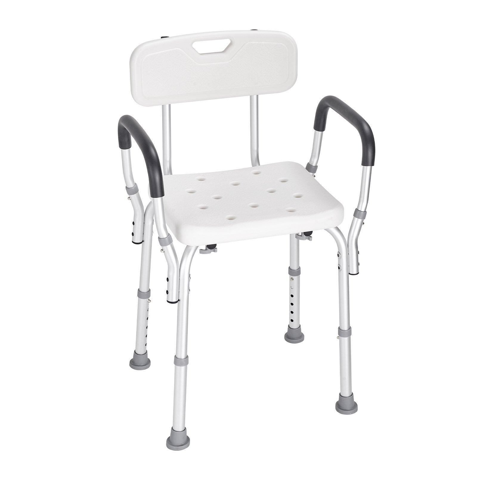 Shower Chair with Back Adjustable Height Non-Slip Bath Seat for Elderly 158.8kg