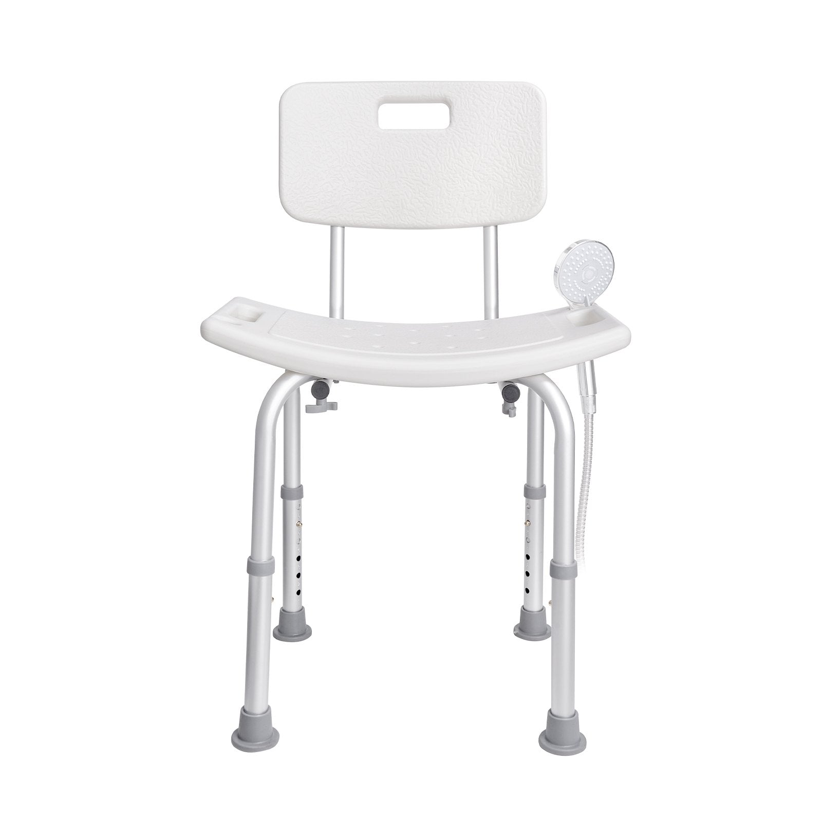 Shower Chair with Back Adjustable Height Non-Slip Bath Stool for Elderly 158.8kg