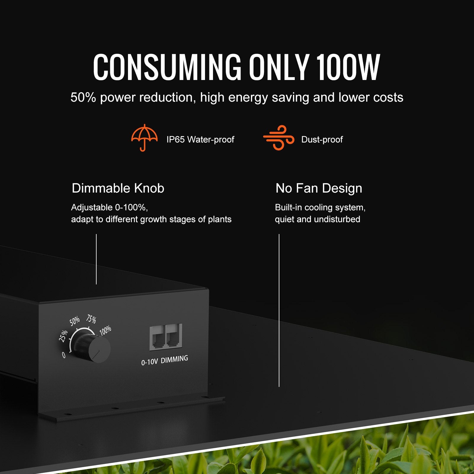 LED Grow Light 400W Full Spectrum Dimmable Samsung 2B1B for Indoor Plants