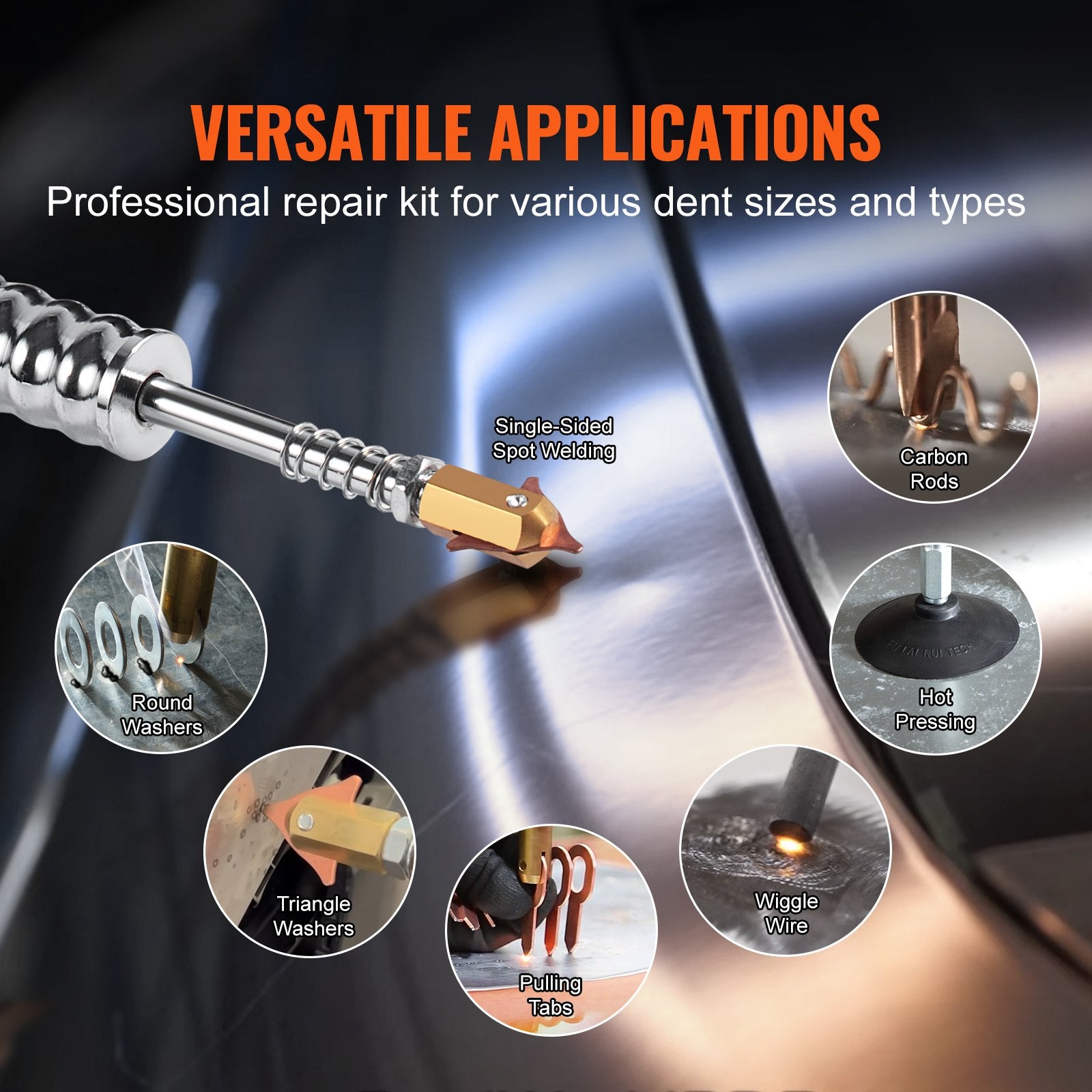 Stud Welder Dent Repair Kit, Spot Welding Dent Puller Machine with 7 Modes & 1.8KW