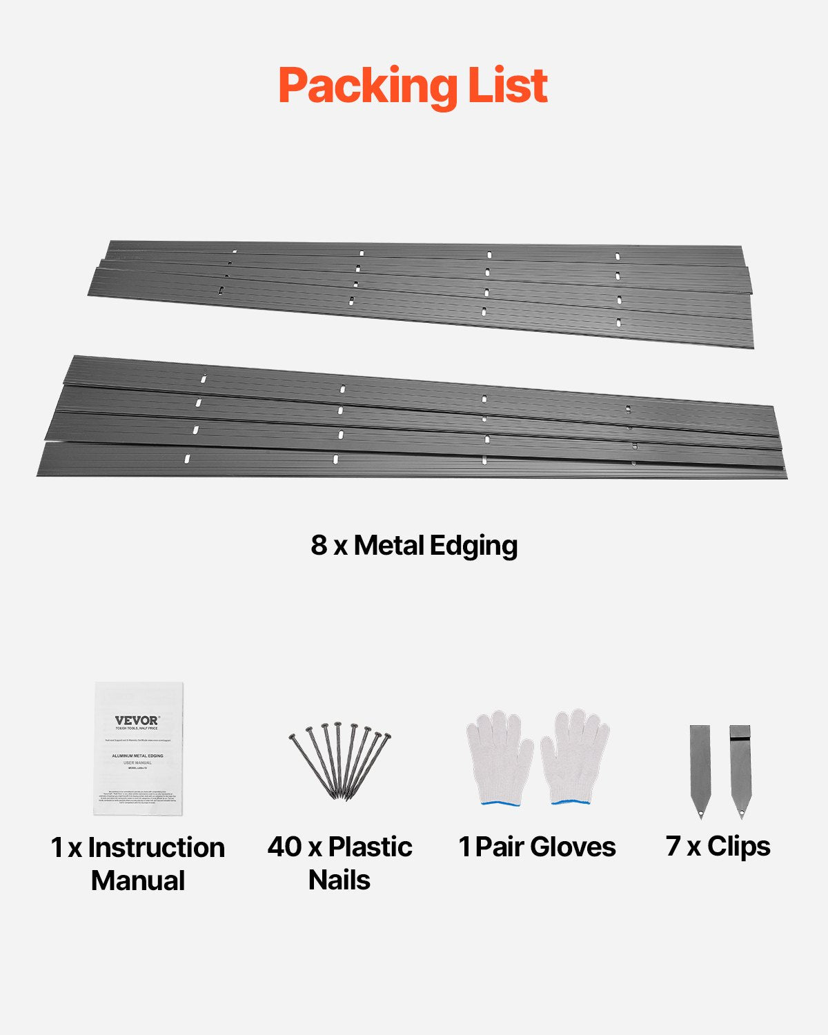 Metal Landscape Edging 8-Pack 72" Rust-Resistant Aluminum Bendable Garden Border