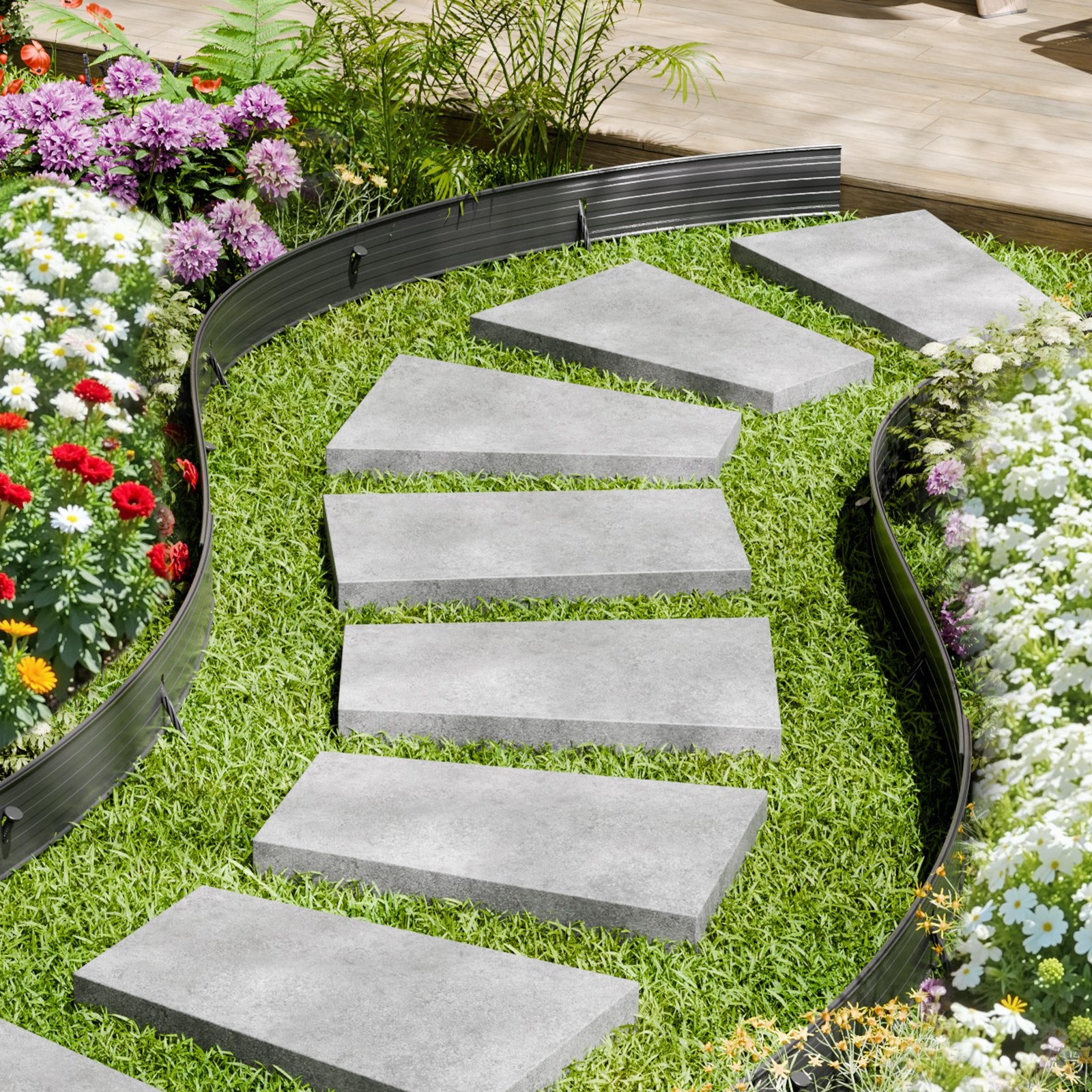 Metal Landscape Edging 8-Pack 72" Rust-Resistant Aluminum Bendable Garden Border