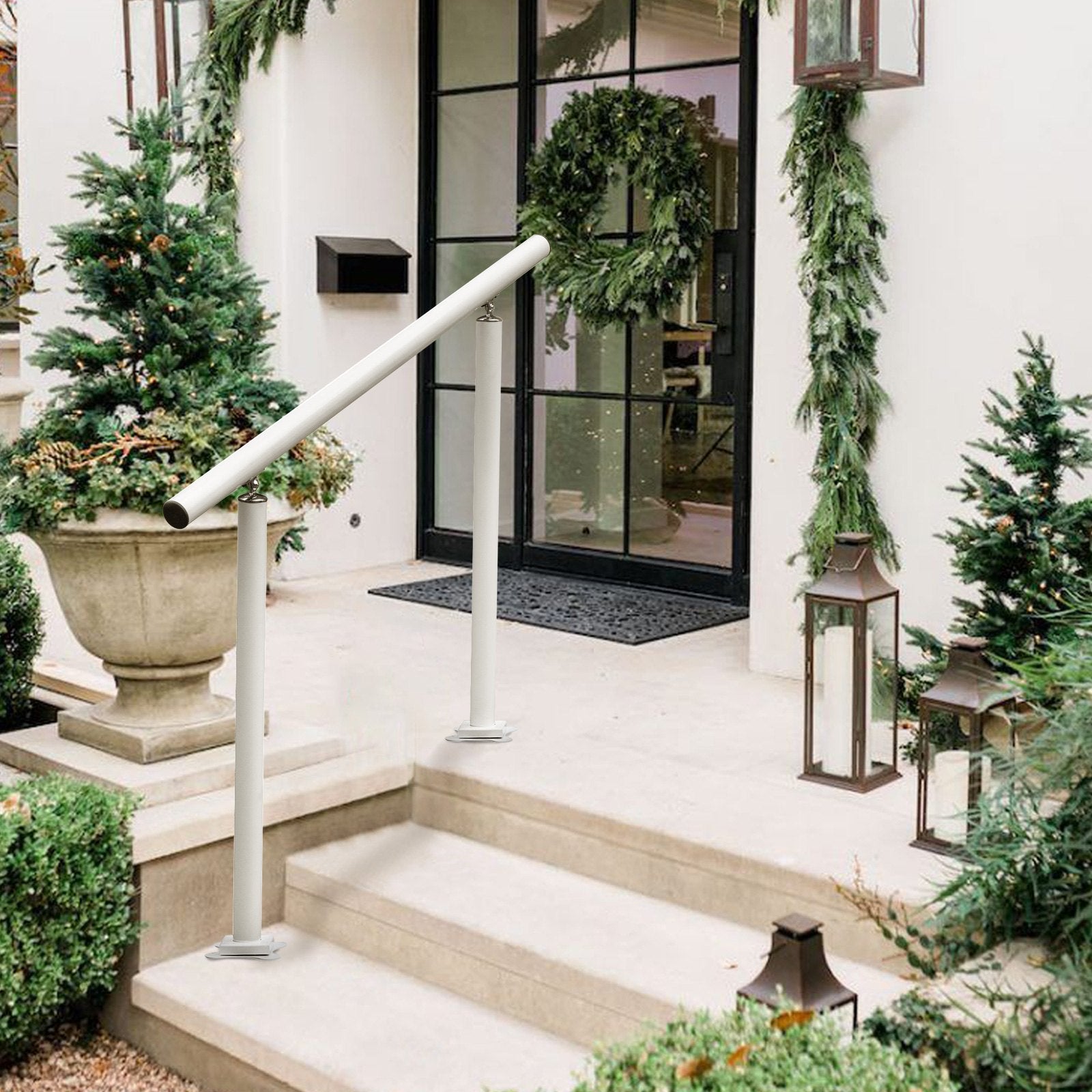 Adjustable Outdoor Handrail 3ft Stair Railing Aluminum White