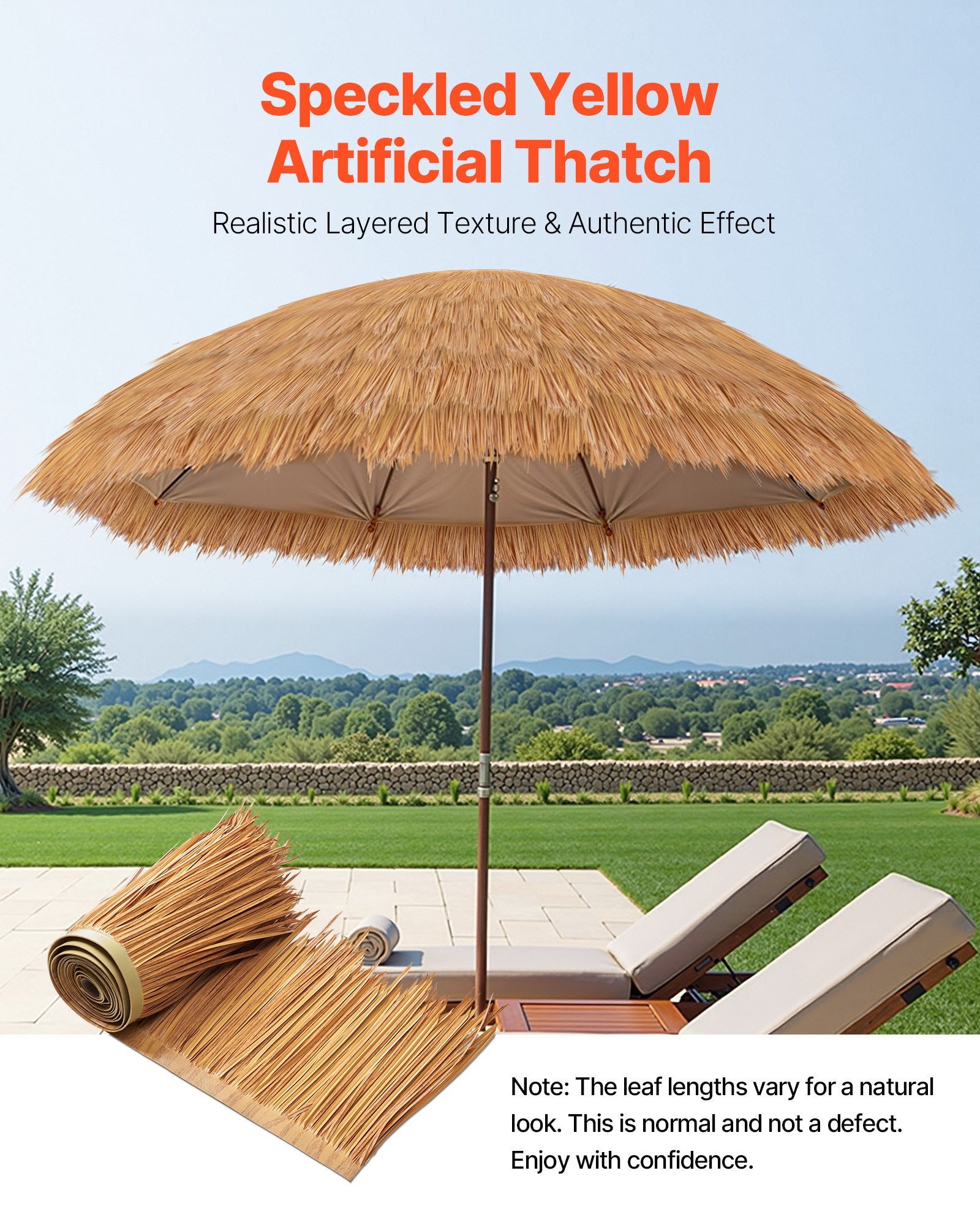 Thatch Grass Roof Artificial 0.4x1m Mexican Tiki Waterproof Fire-Resistant