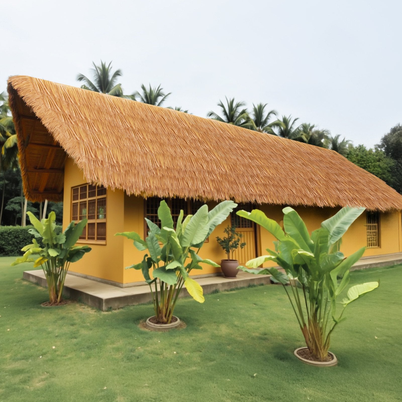 Thatch Grass Roof Artificial 0.4x1m Mexican Tiki Waterproof Fire-Resistant