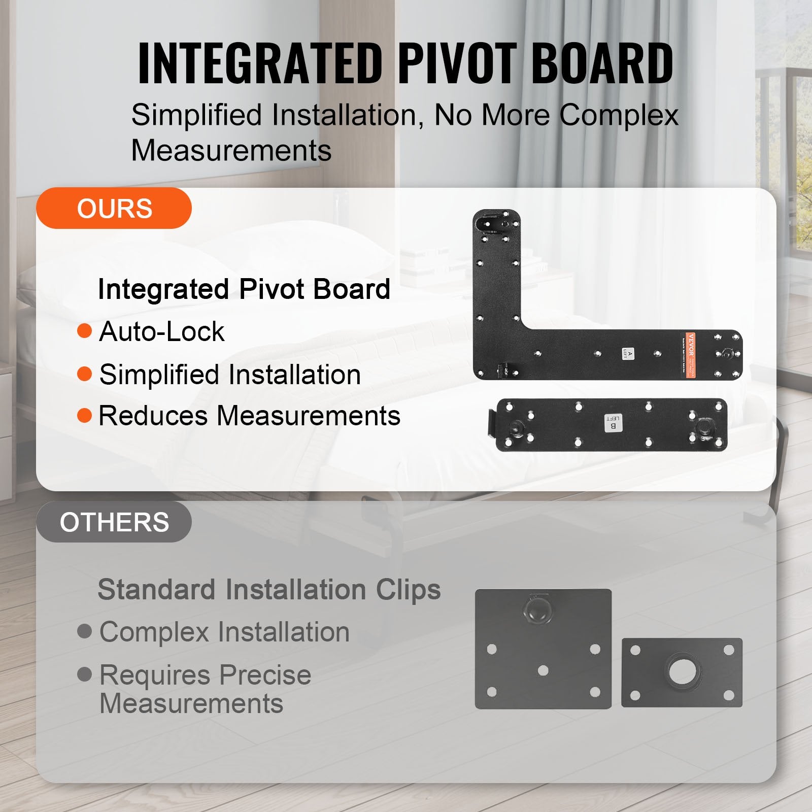 Murphy Bed Kit Full Size DIY Wall Bed Hardware Pneumatic Heavy Duty Support