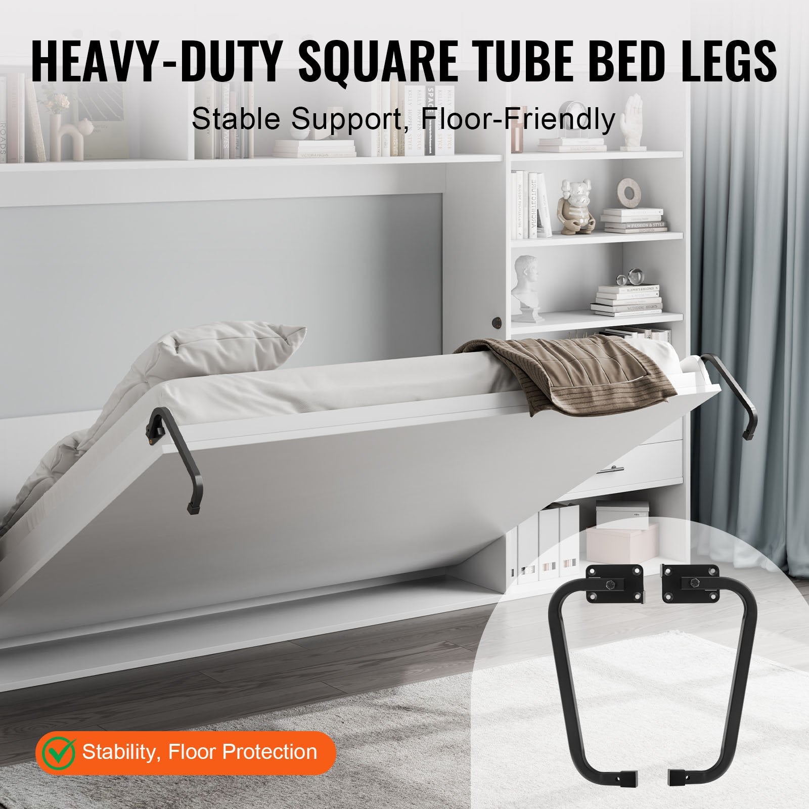 Murphy Bed Kit Full Size DIY Wall Bed Hardware Pneumatic Heavy Duty Support