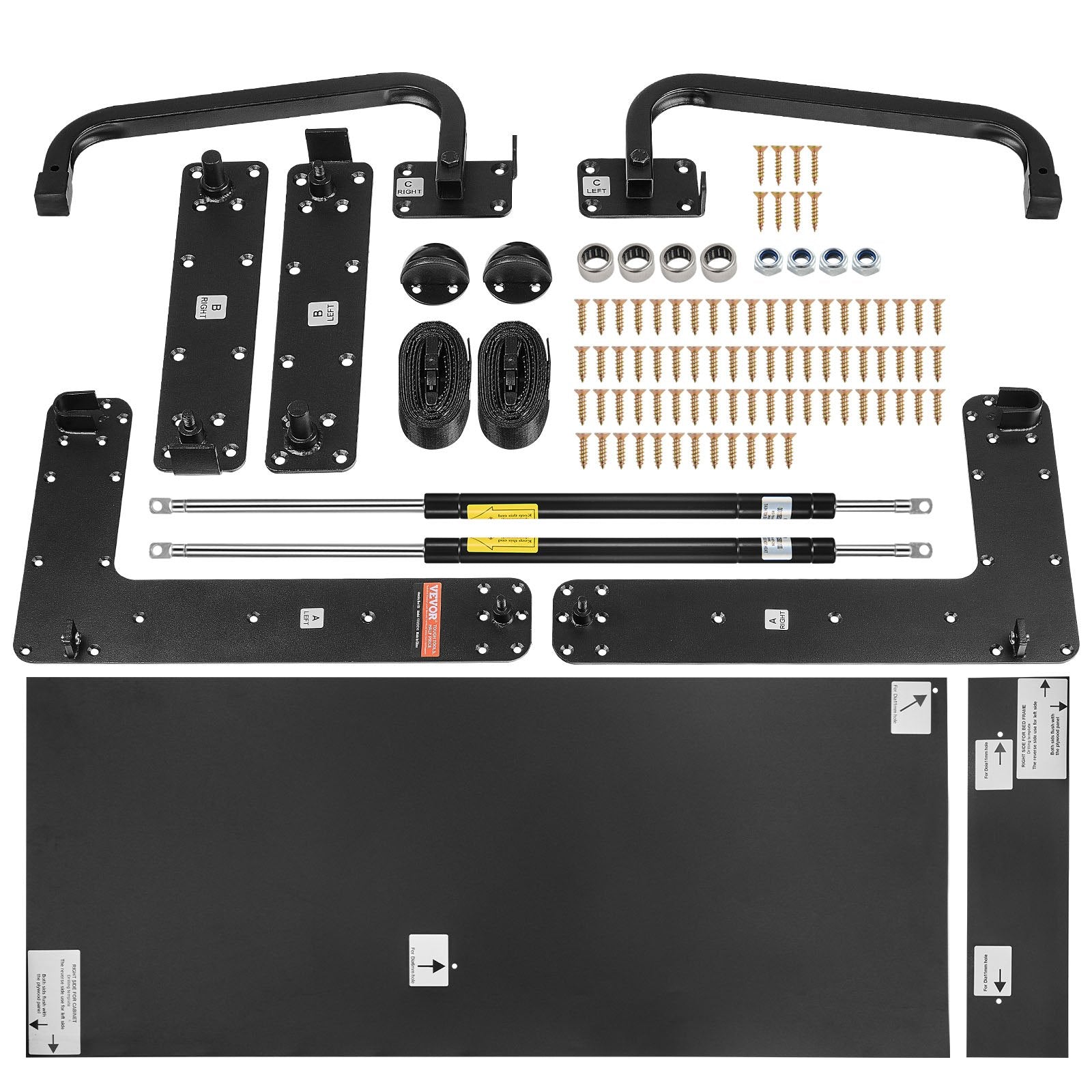 Murphy Bed Kit Full Size DIY Wall Bed Hardware Pneumatic Heavy Duty Support