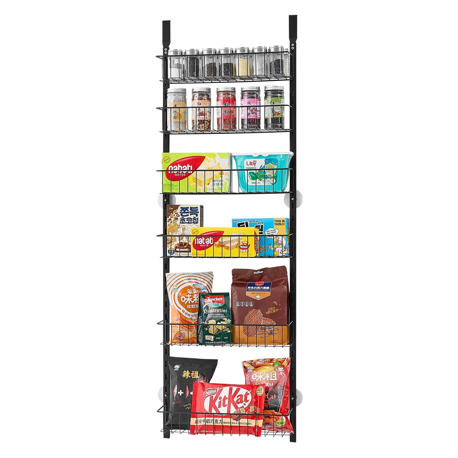 Over Door Pantry Organizer 6-Tier Heavy Duty Steel Hanging Spice Rack Kitchen
