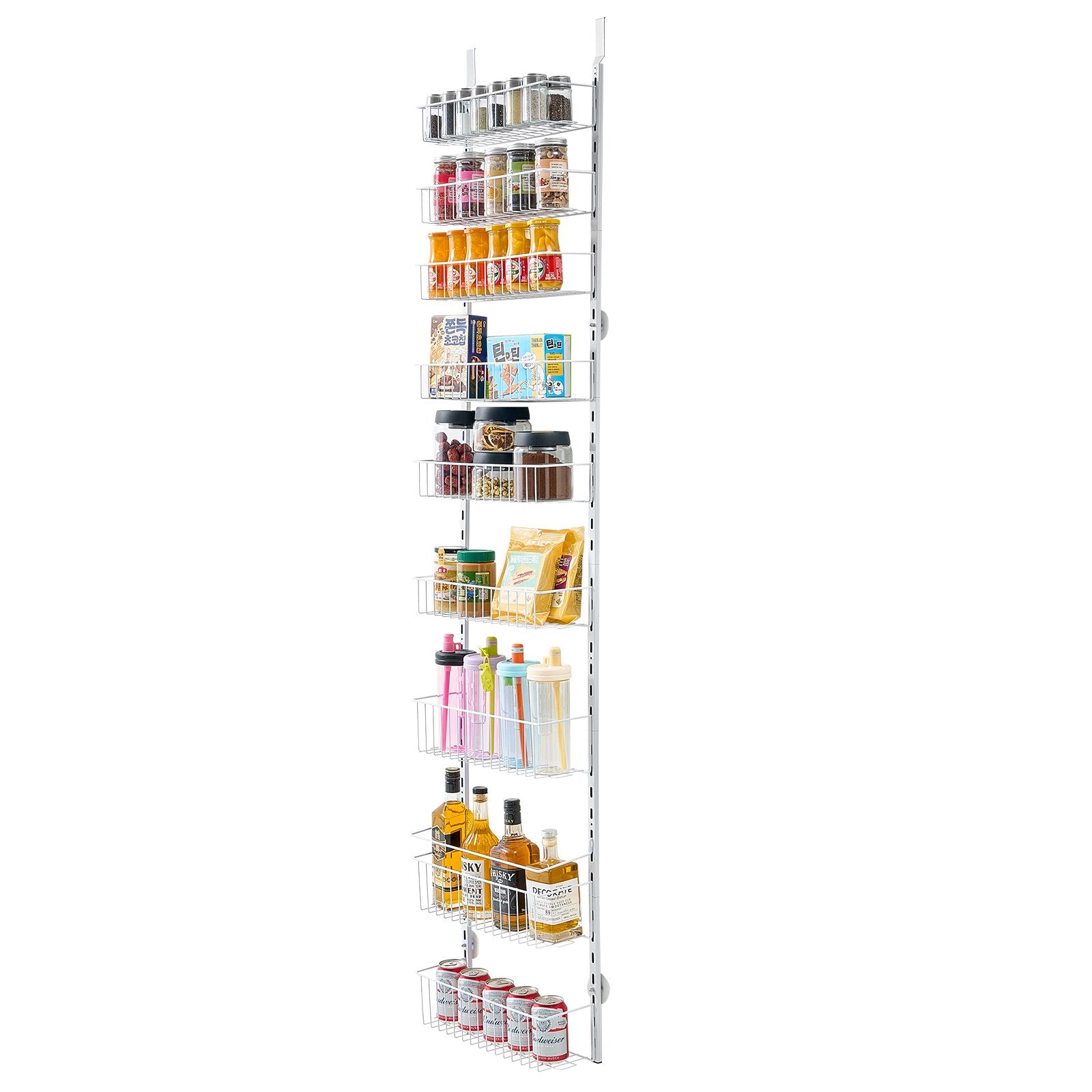 Over the Door Pantry Organizer, 9-Tier Heavy-Duty Steel Adjustable Storage Rack