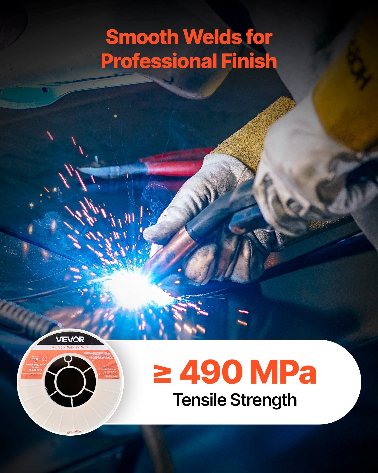 ER70S-6 Solid MIG Welding Wire 0.6mm 4.5kg Mild Steel Low Spatter