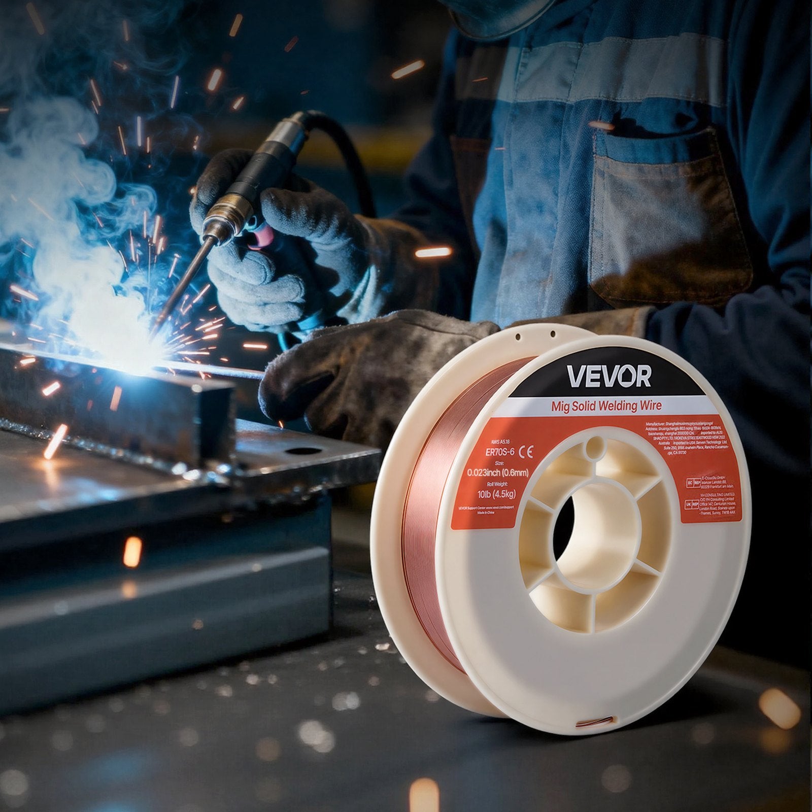 ER70S-6 Solid MIG Welding Wire 0.6mm 4.5kg Mild Steel Low Spatter