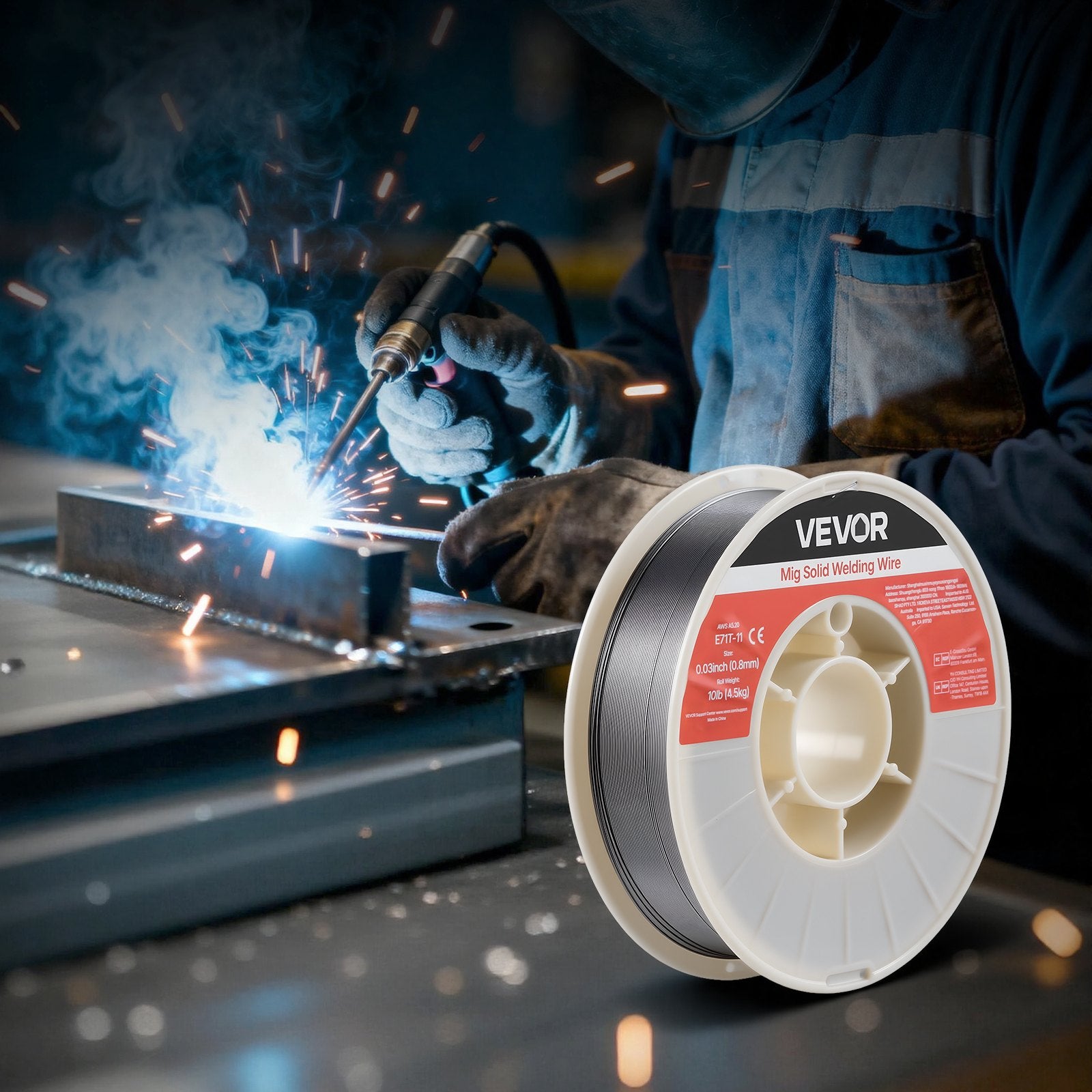 E71T-11 Flux Core MIG Welding Wire 0.8mm 4.5kg Gasless Mild Steel