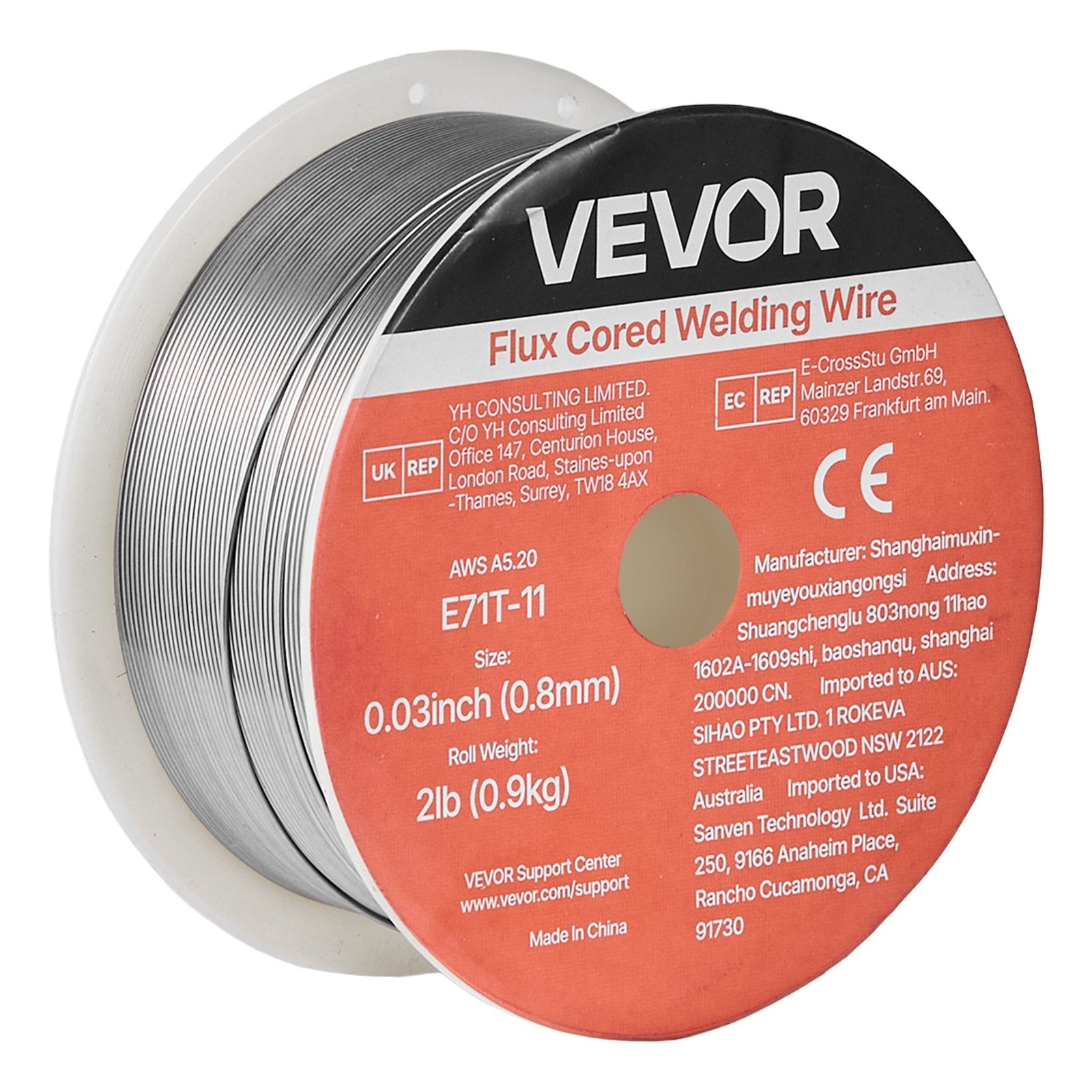 E71T-11 Flux Core MIG Welding Wire 0.8mm 0.9kg Gasless Mild Steel