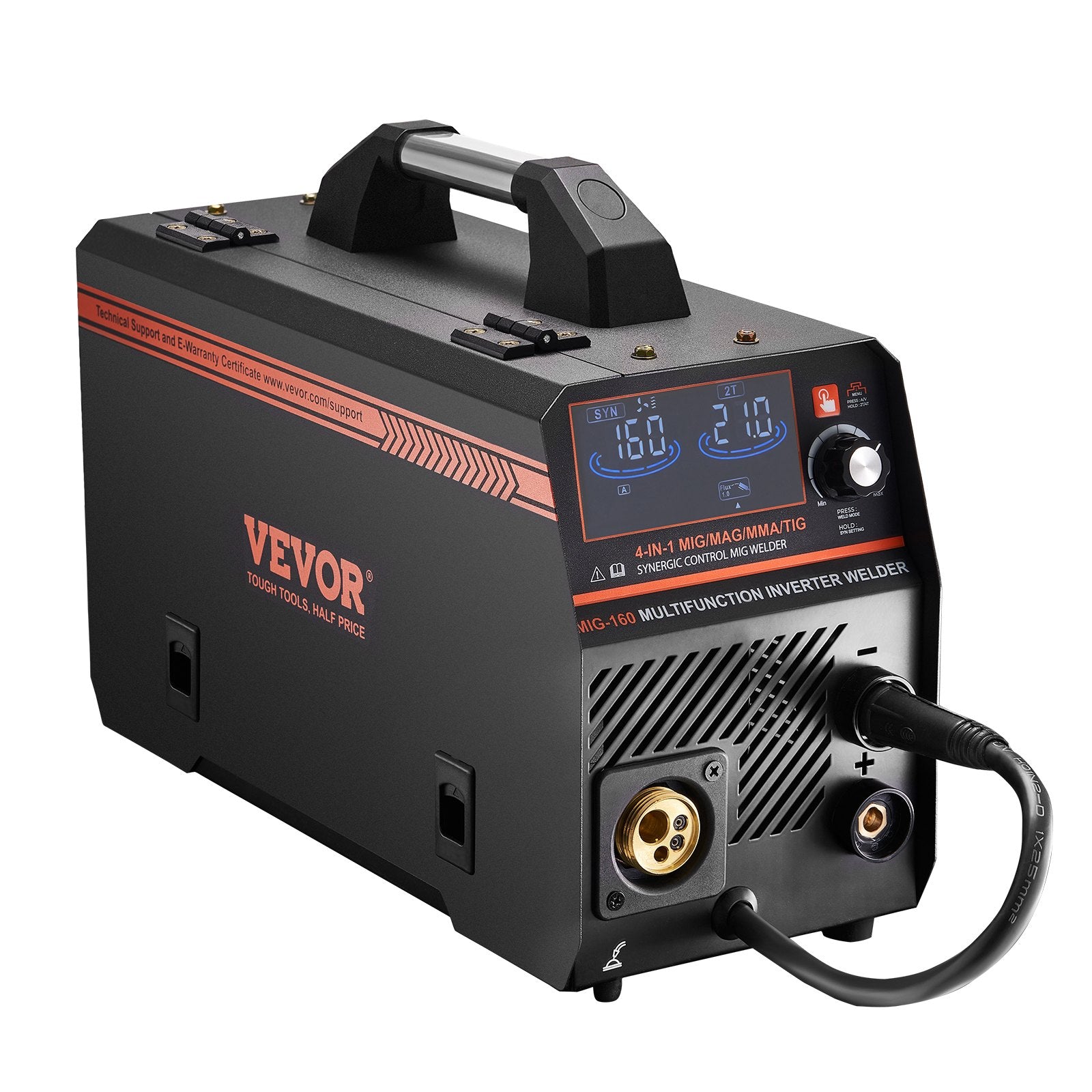 160A 4-in-1 MIG Welder Multi-Process Synergic IGBT Inverter with LCD Display
